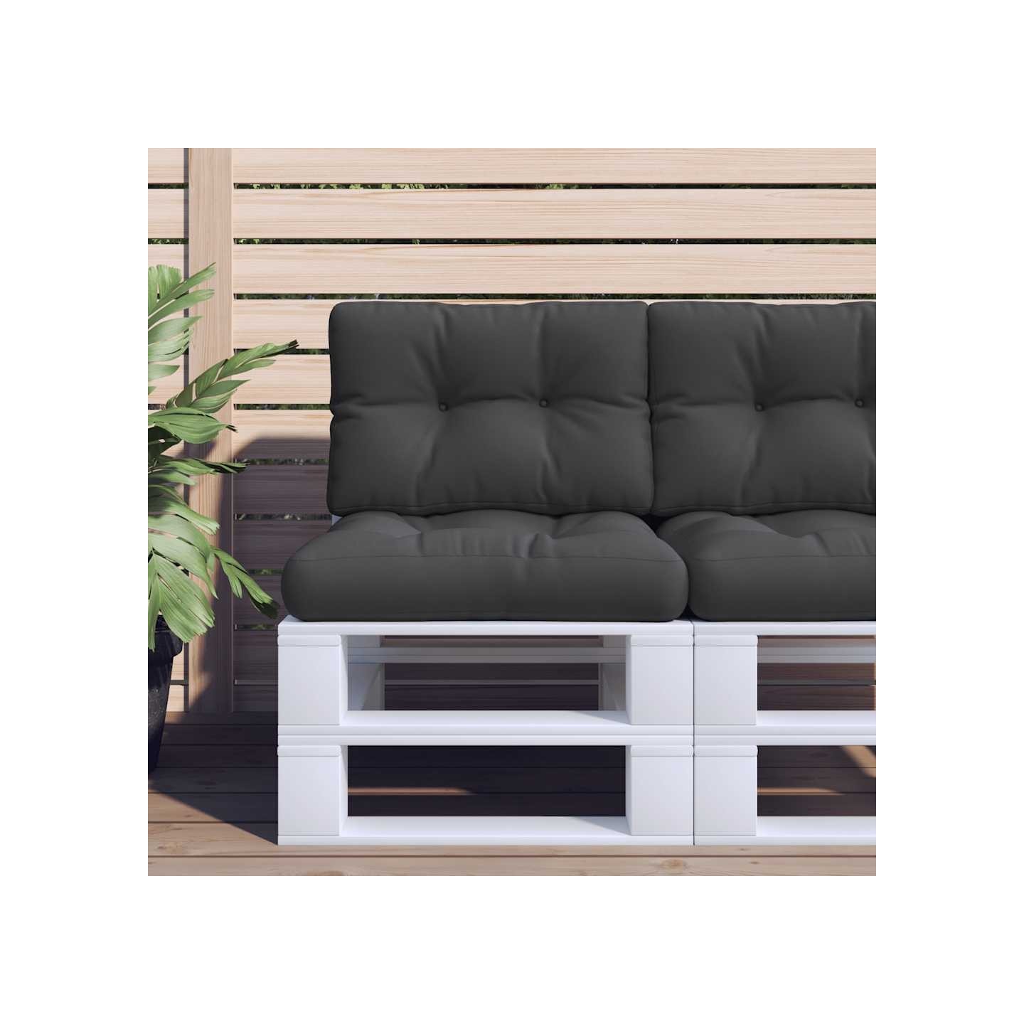 Coussins de palette lot de 2 noir tissu