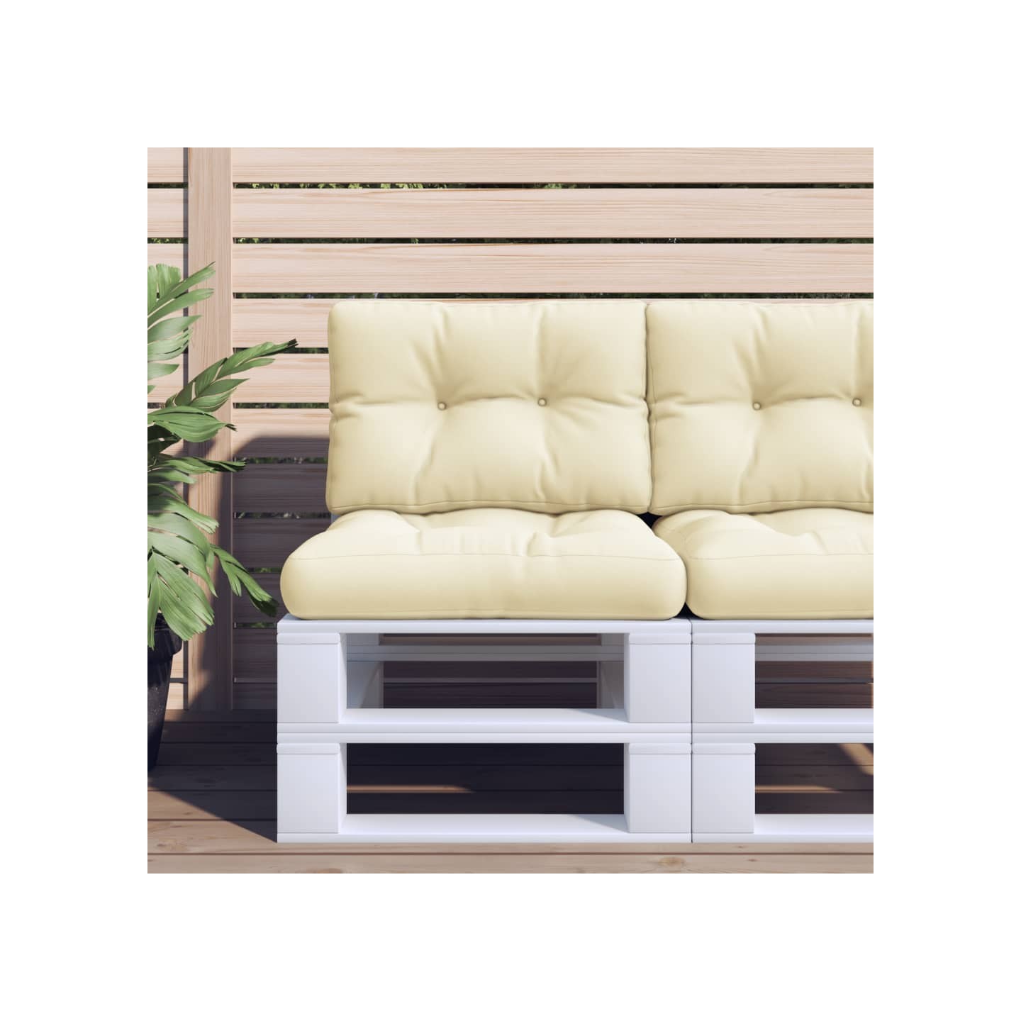 Coussins de palette lot de 2 crème tissu