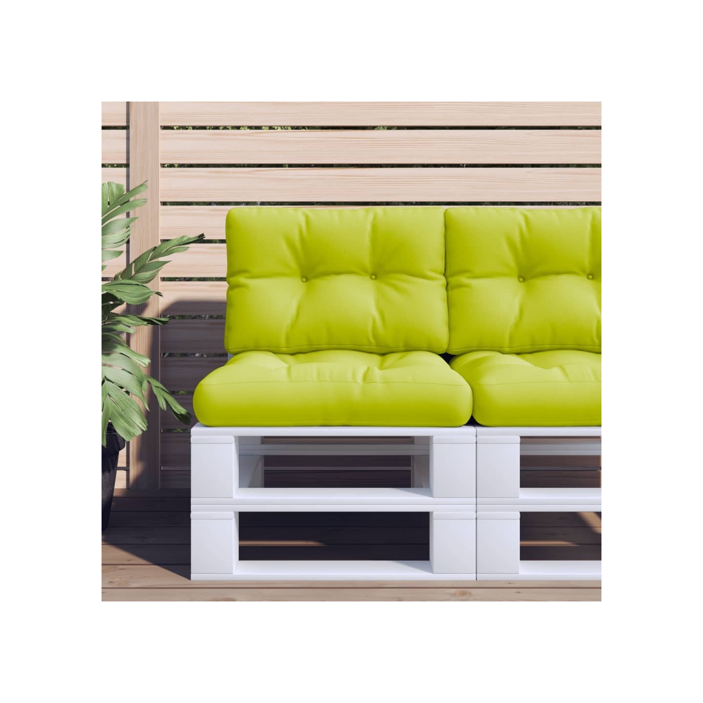 Coussins de palette lot de 2 vert vif tissu
