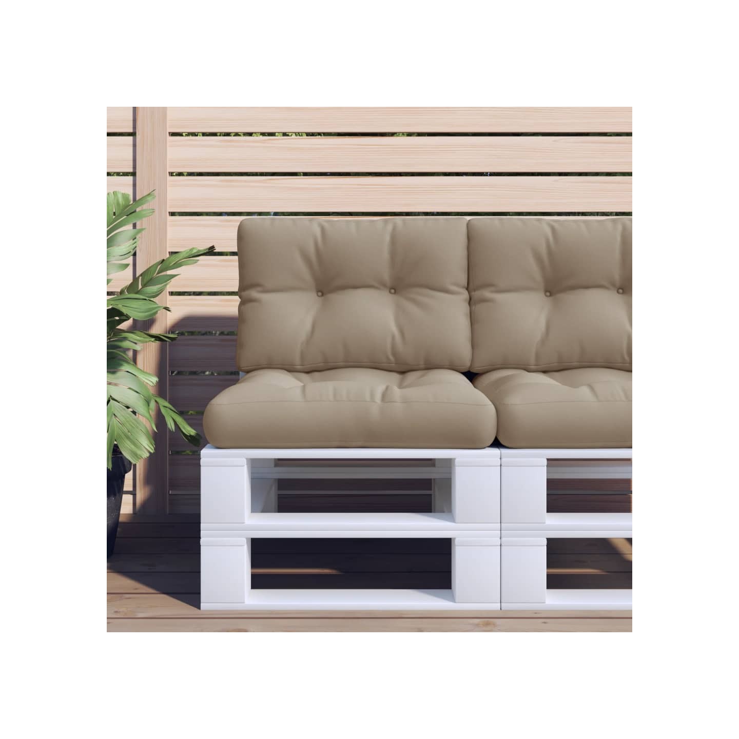 Coussins de palette lot de 2 taupe tissu