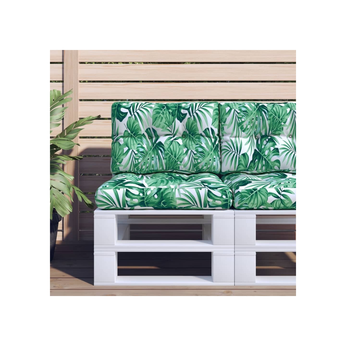 Coussins de palette lot de 2 motif de feuilles tissu