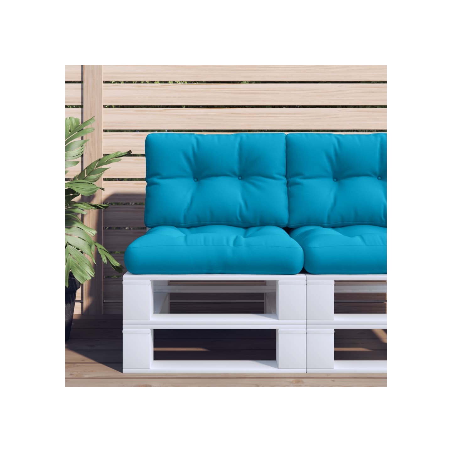 Coussins de palette lot de 2 bleu tissu