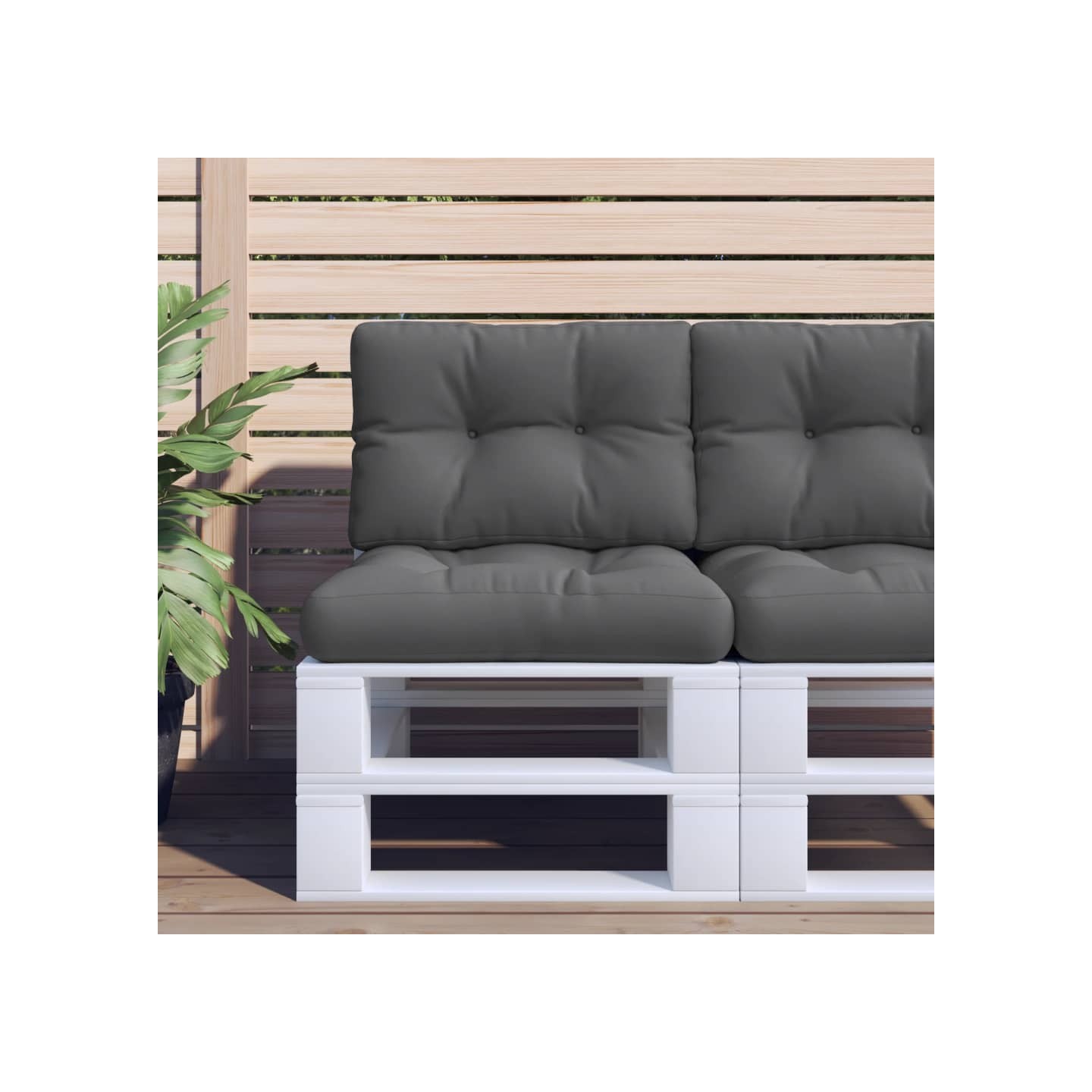 Coussins de palette lot de 2 anthracite tissu