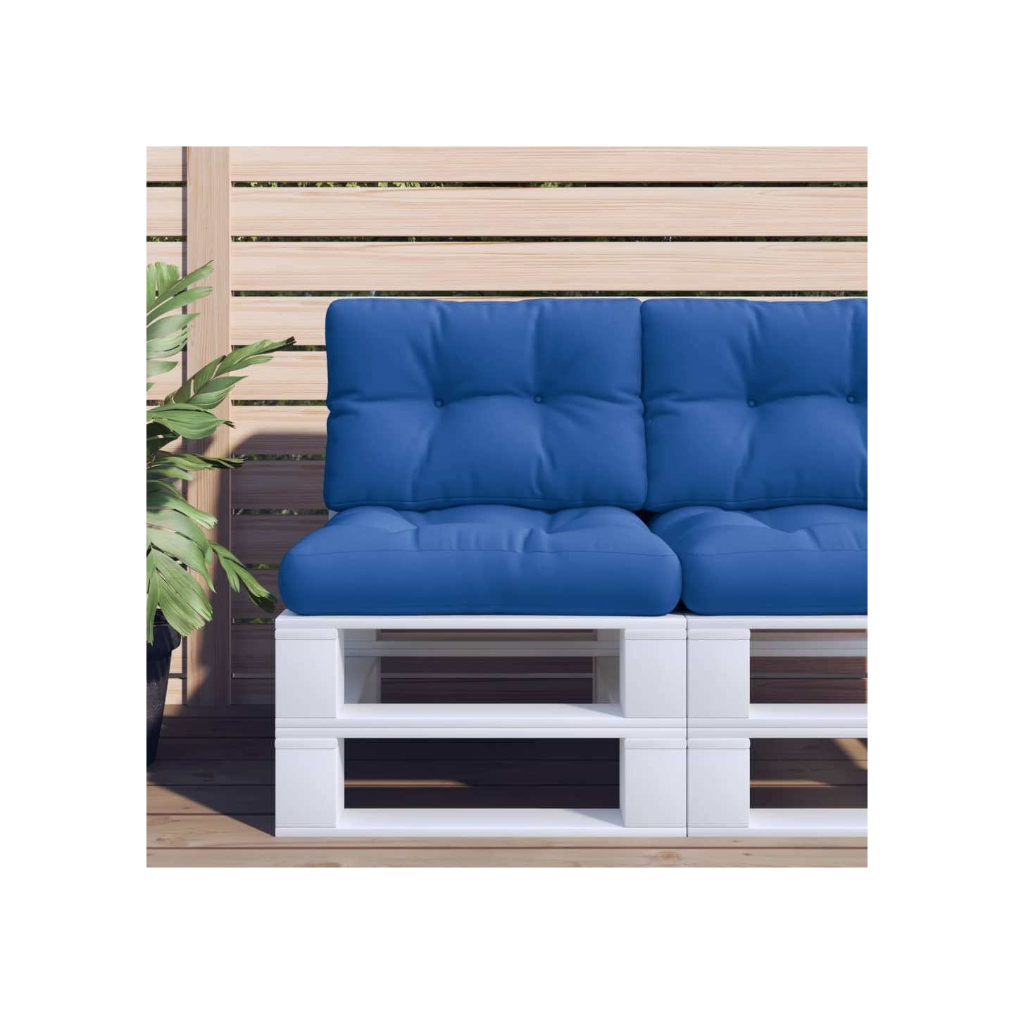 Coussins de palette lot de 2 bleu royal tissu