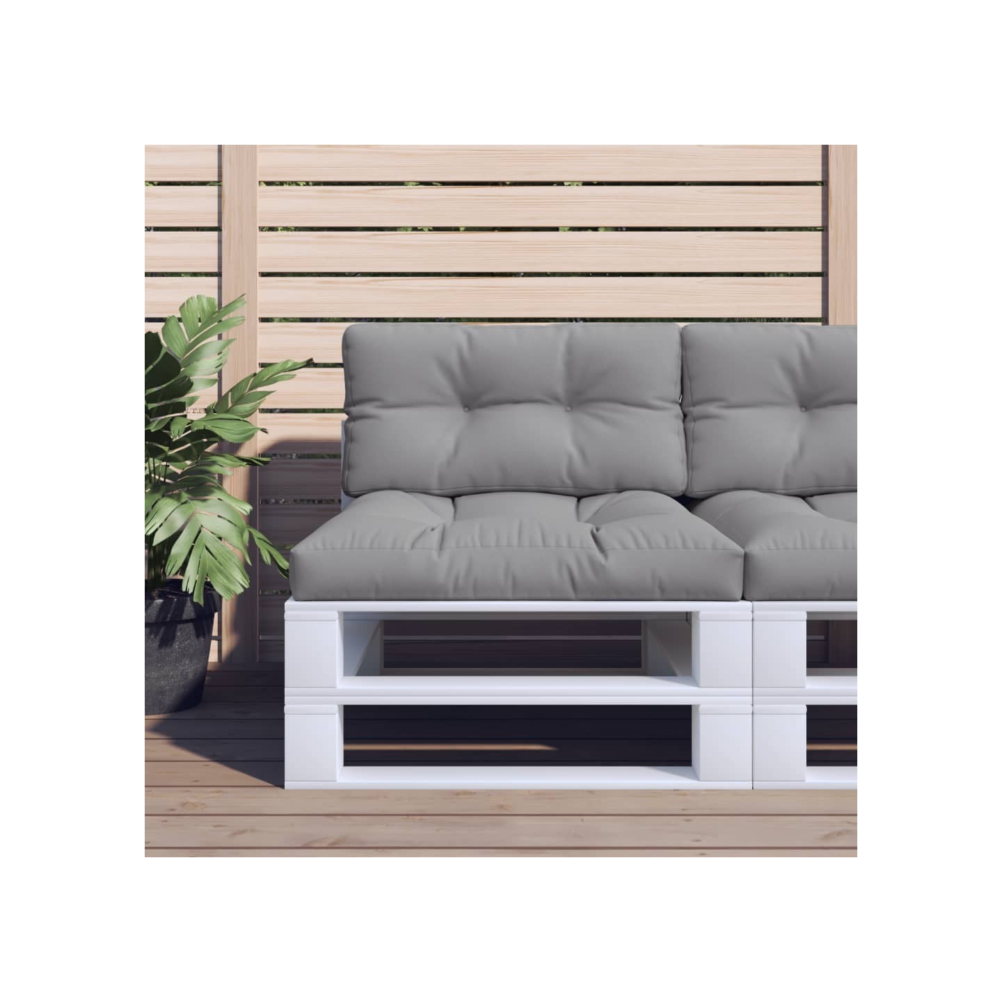 Coussins de palette lot de 2 gris tissu