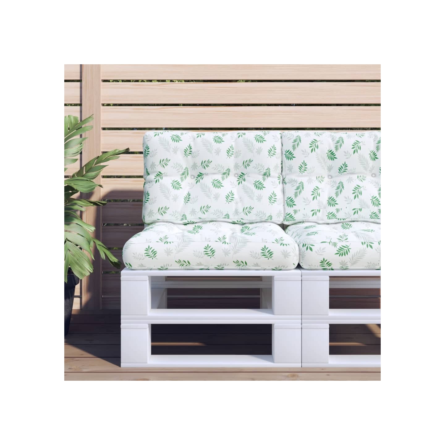 Coussins de palette lot de 2 motif de feuilles tissu