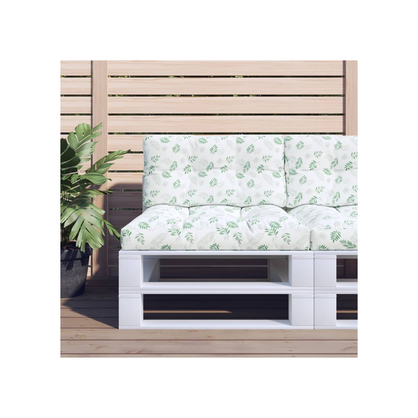 Coussins de palette lot de 2 motif de feuilles tissu