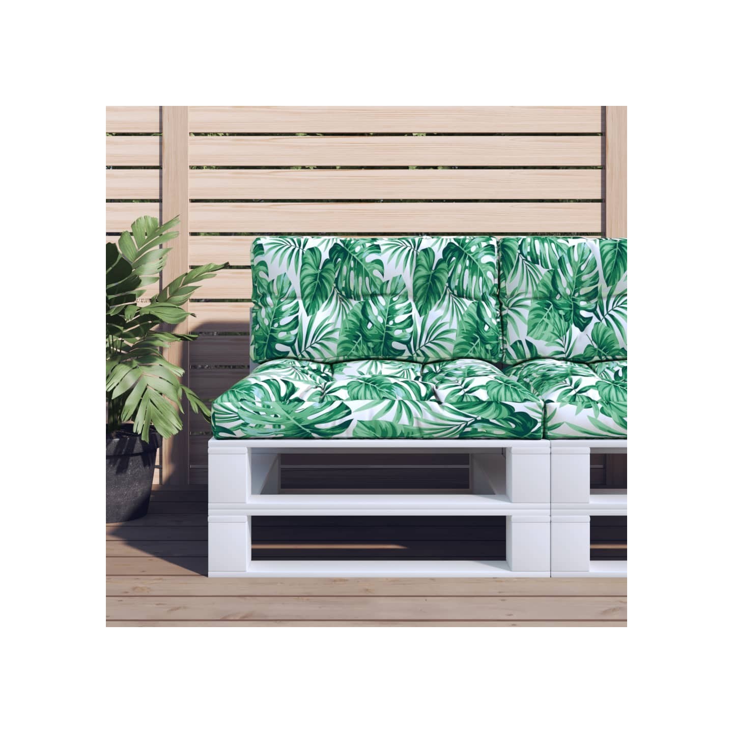 Coussins de palette lot de 2 motif de feuilles tissu