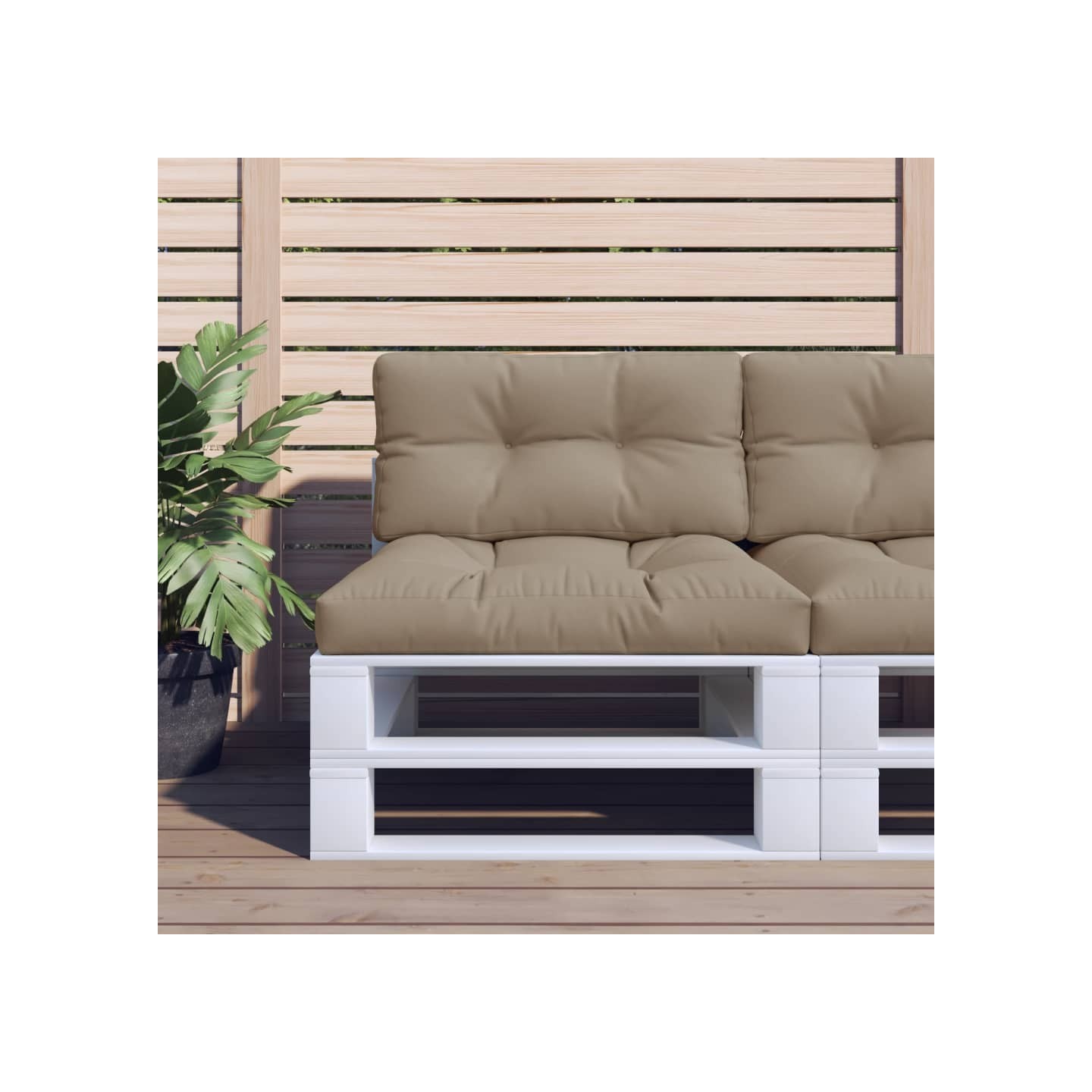 Coussins de palette lot de 2 taupe tissu