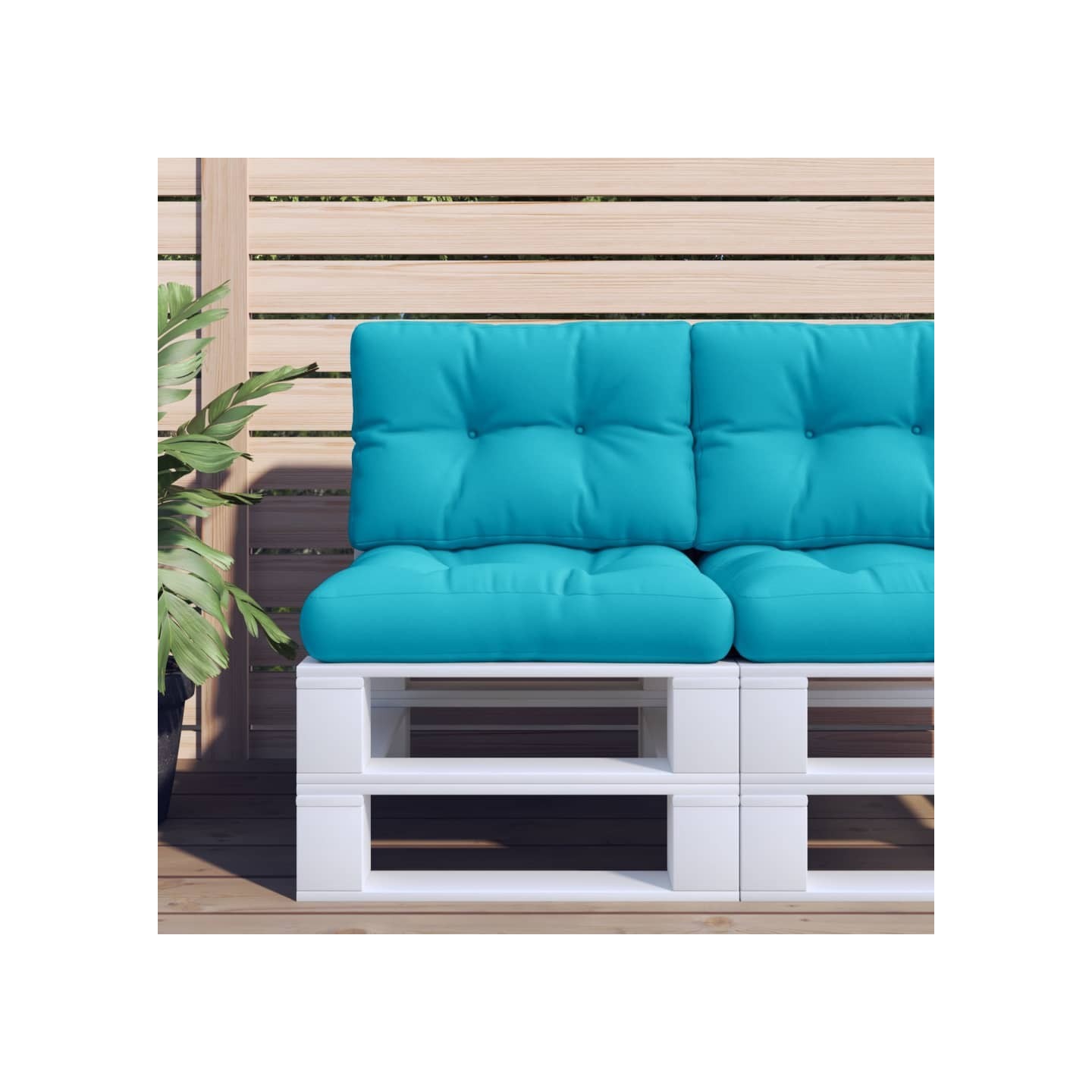 Coussins de palette lot de 2 turquoise tissu
