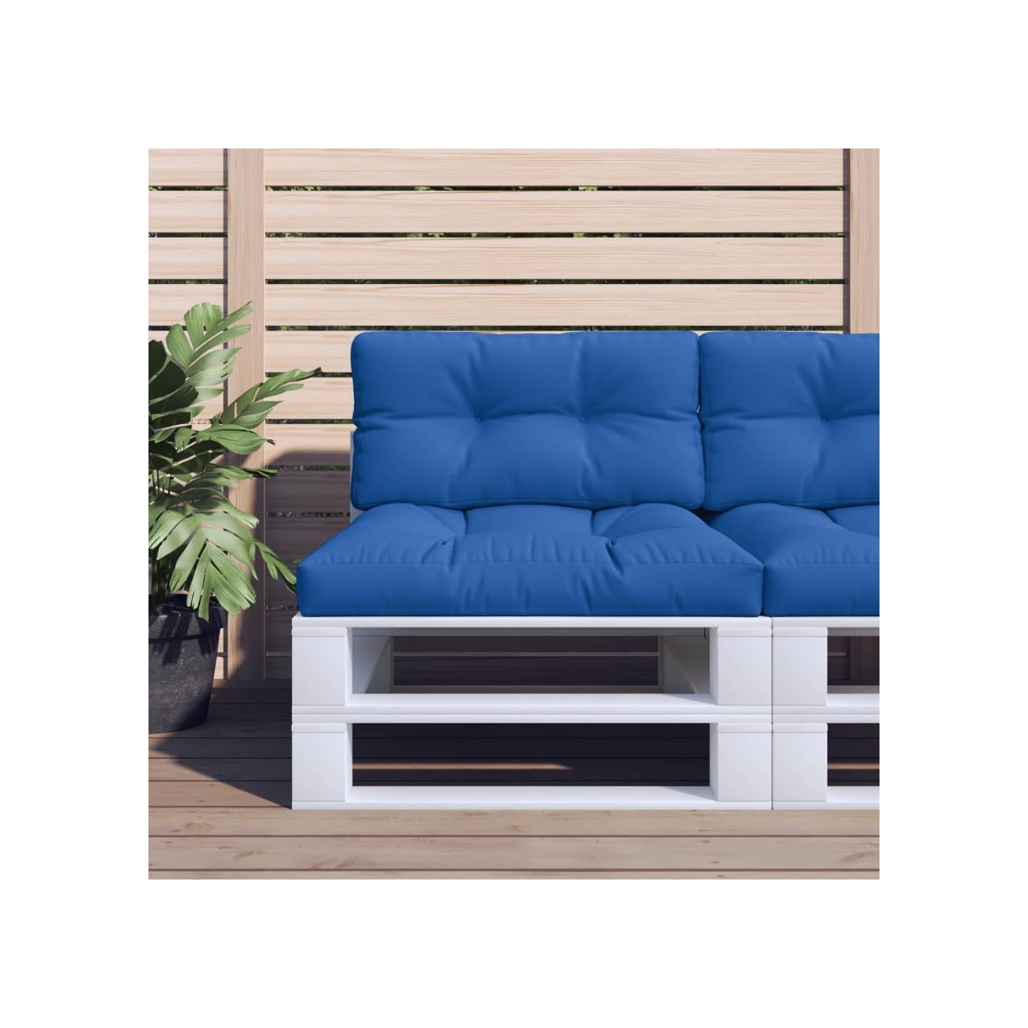 Coussins de palette lot de 2 bleu royal tissu