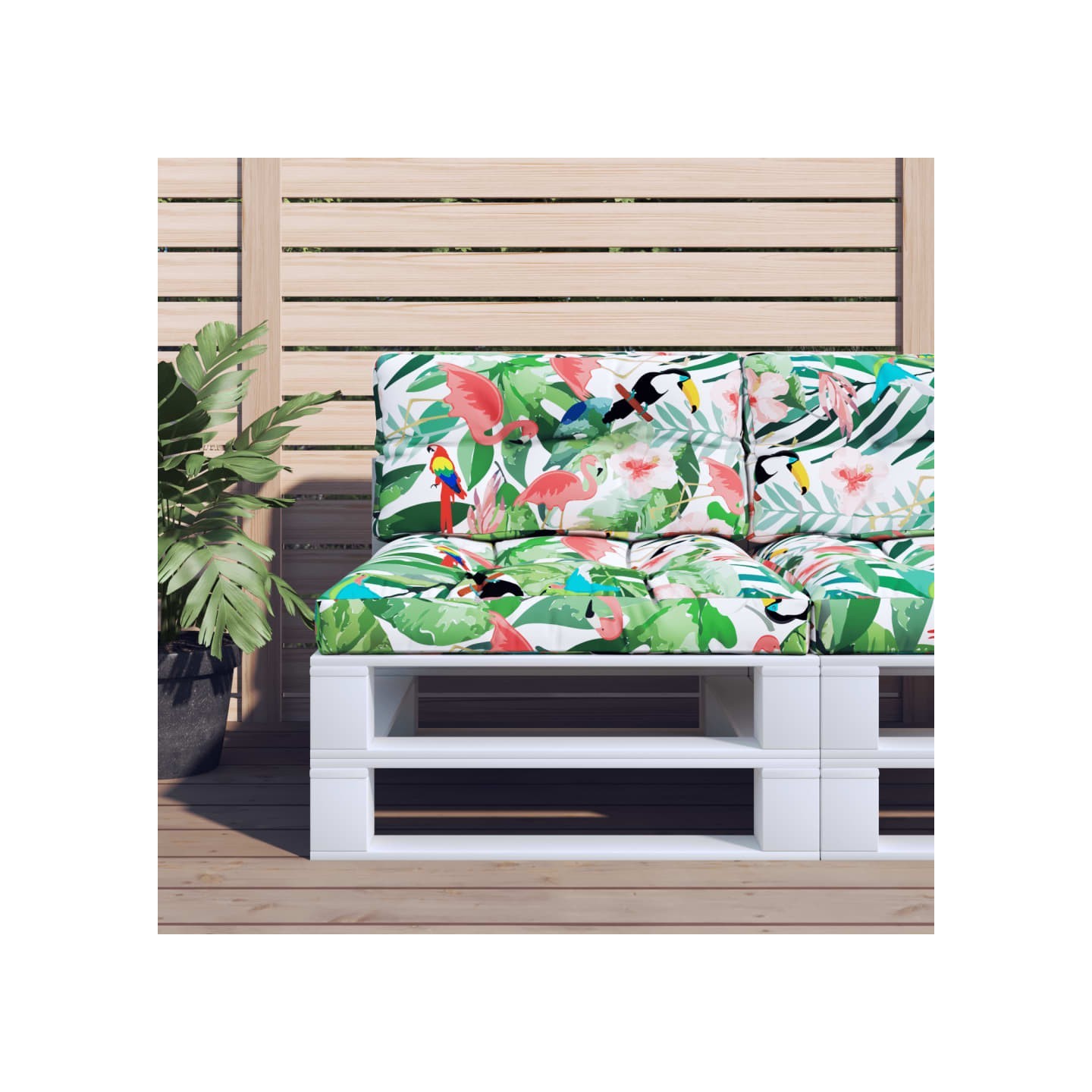 Coussins de palette lot de 2 multicolore tissu