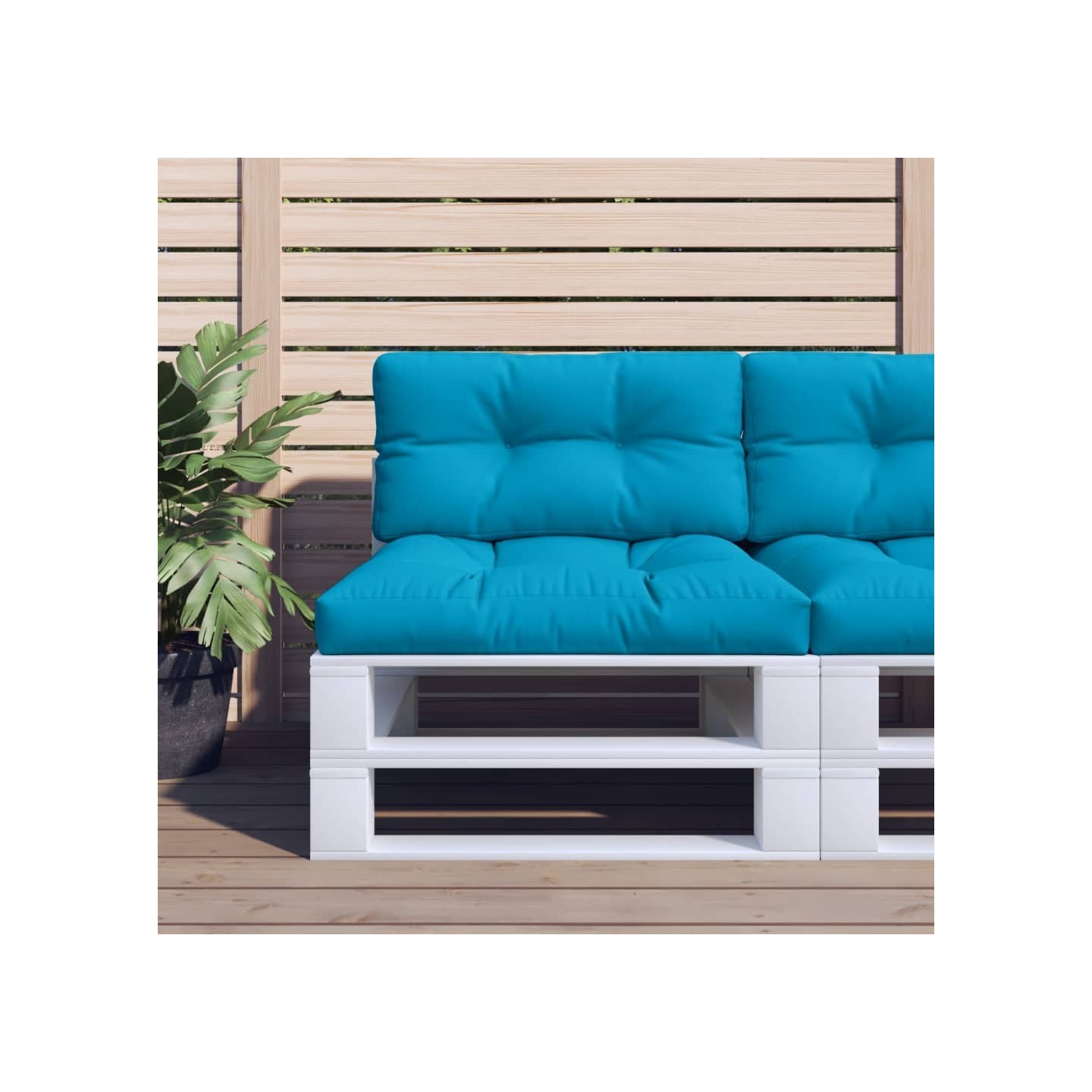 Coussins de palette lot de 2 bleu tissu