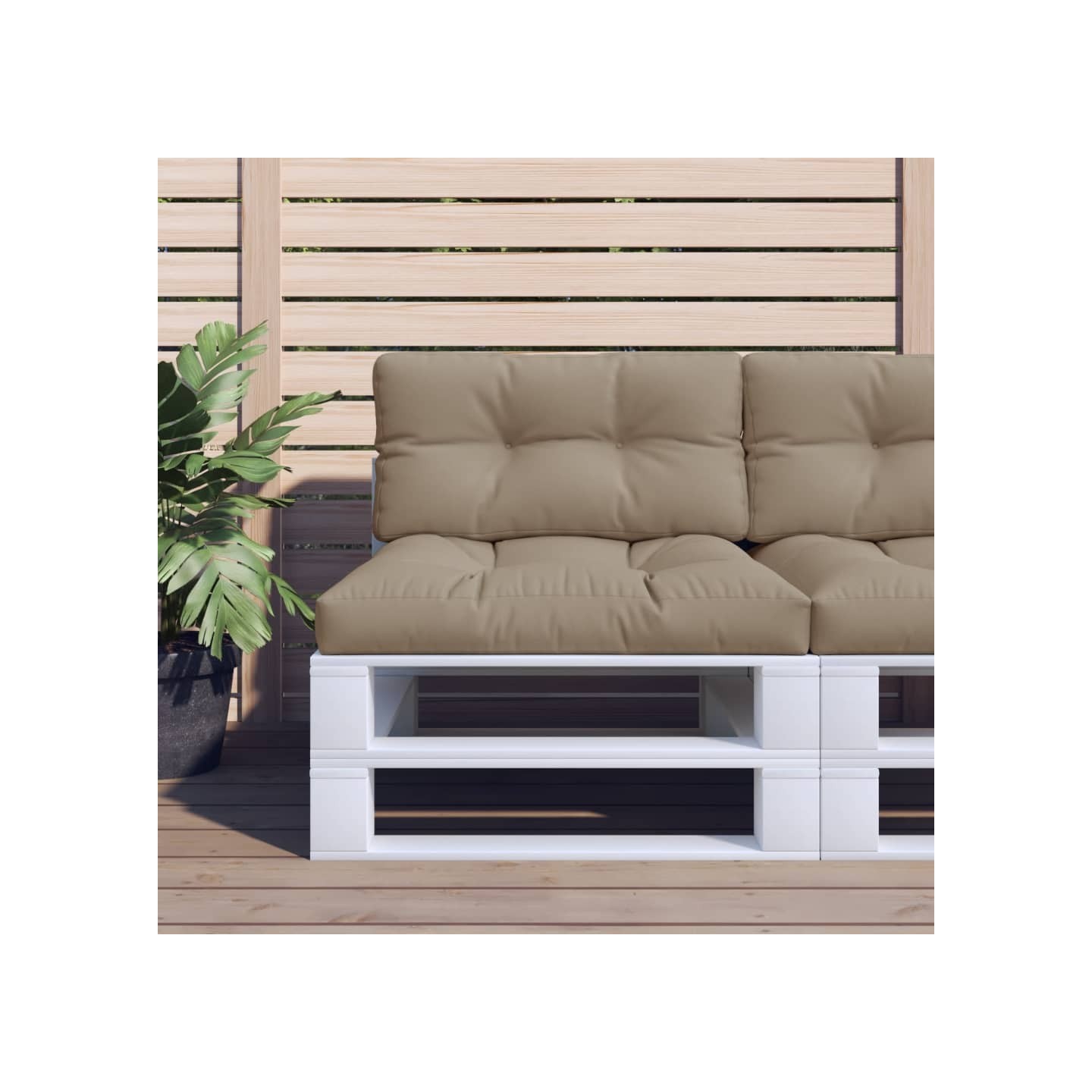 Coussins de palette lot de 2 taupe tissu