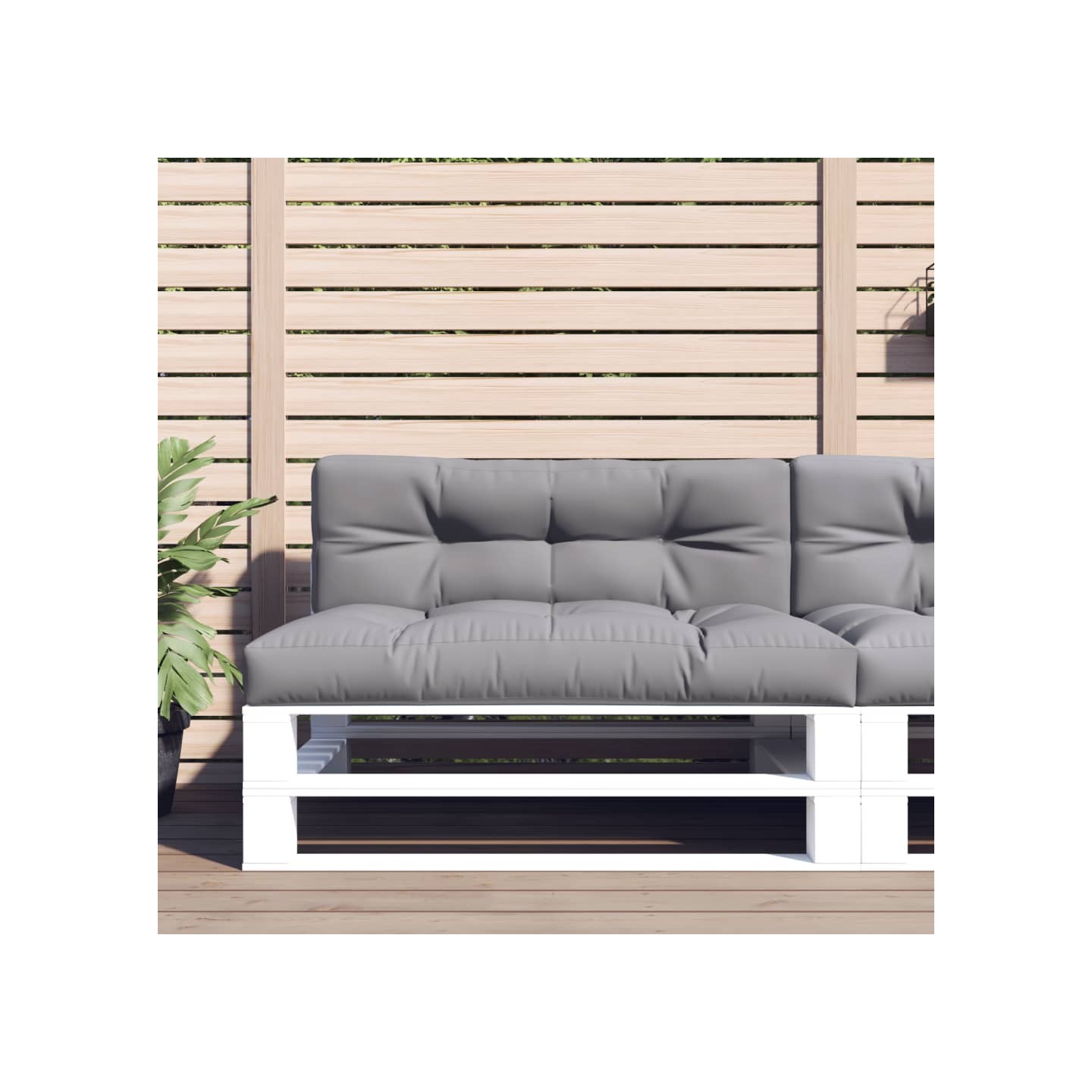 Coussins de palette lot de 2 gris tissu