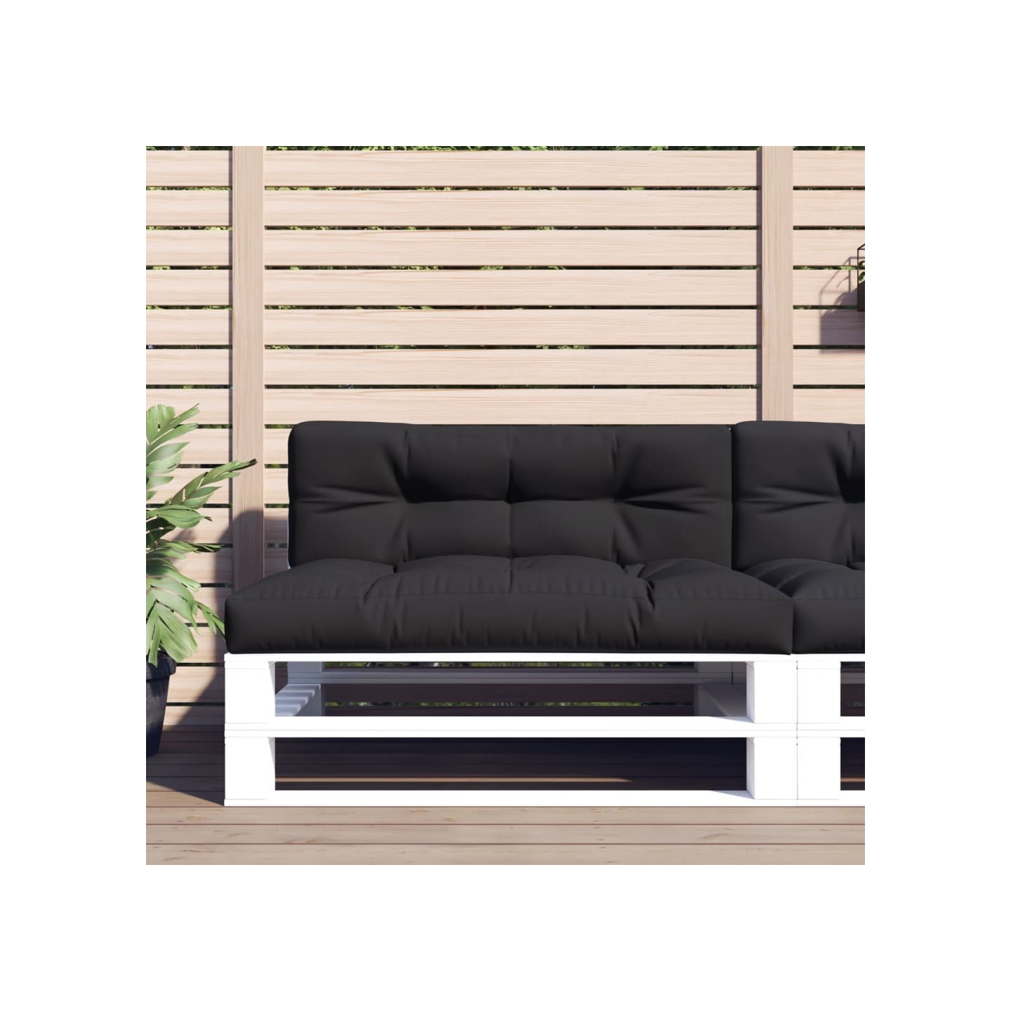 Coussins de palette lot de 2 noir tissu