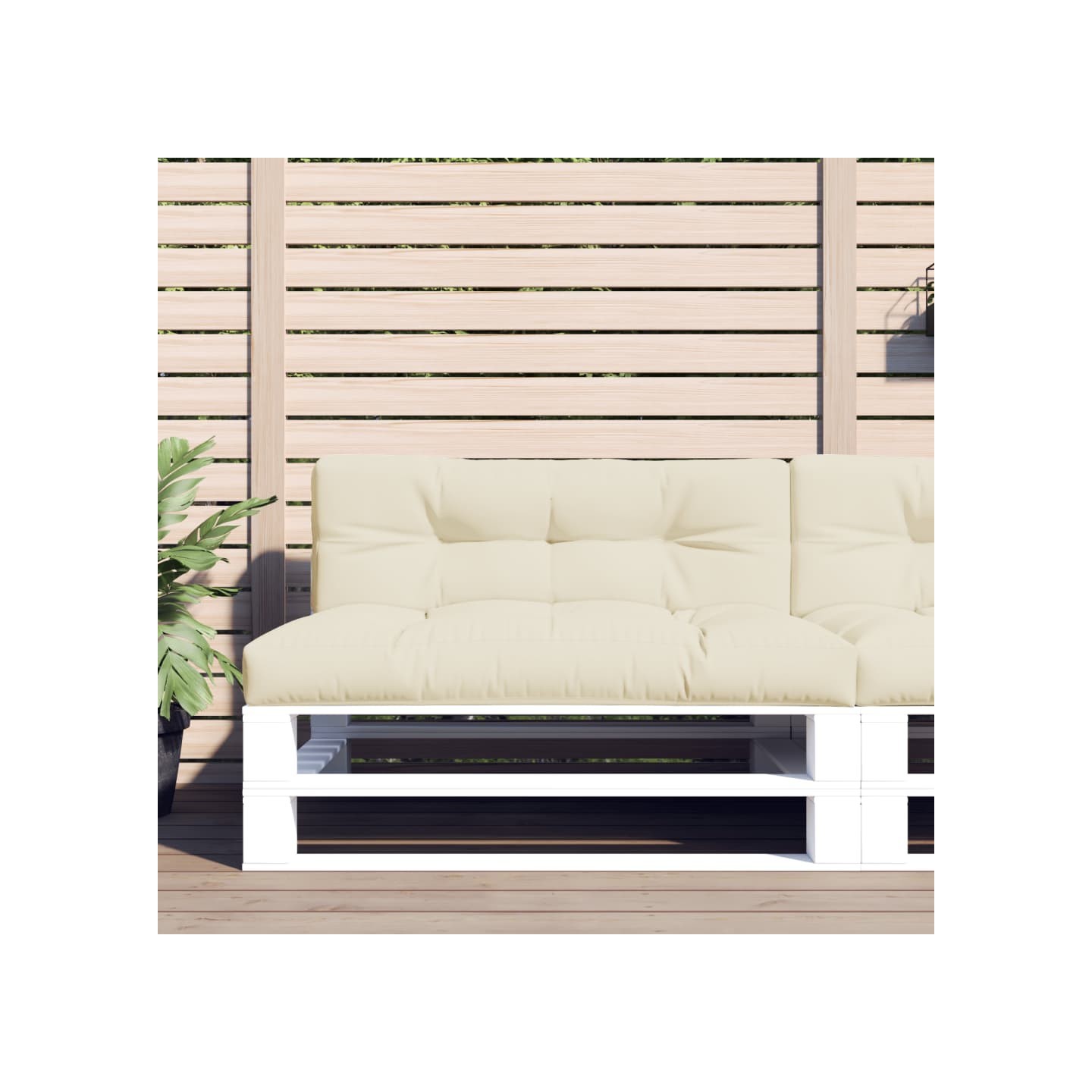 Coussins de palette lot de 2 crème tissu