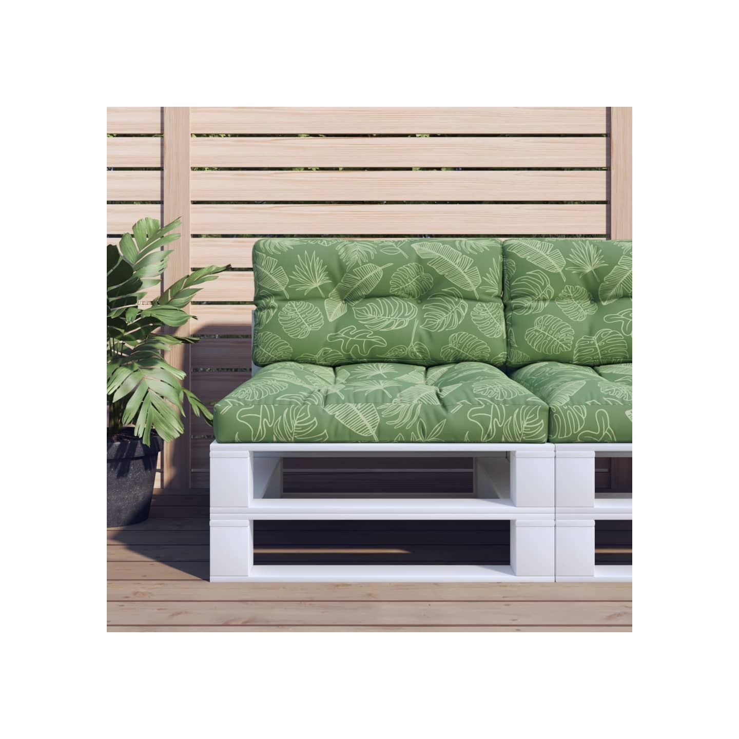 Coussins de palette lot de 2 motif de feuilles tissu