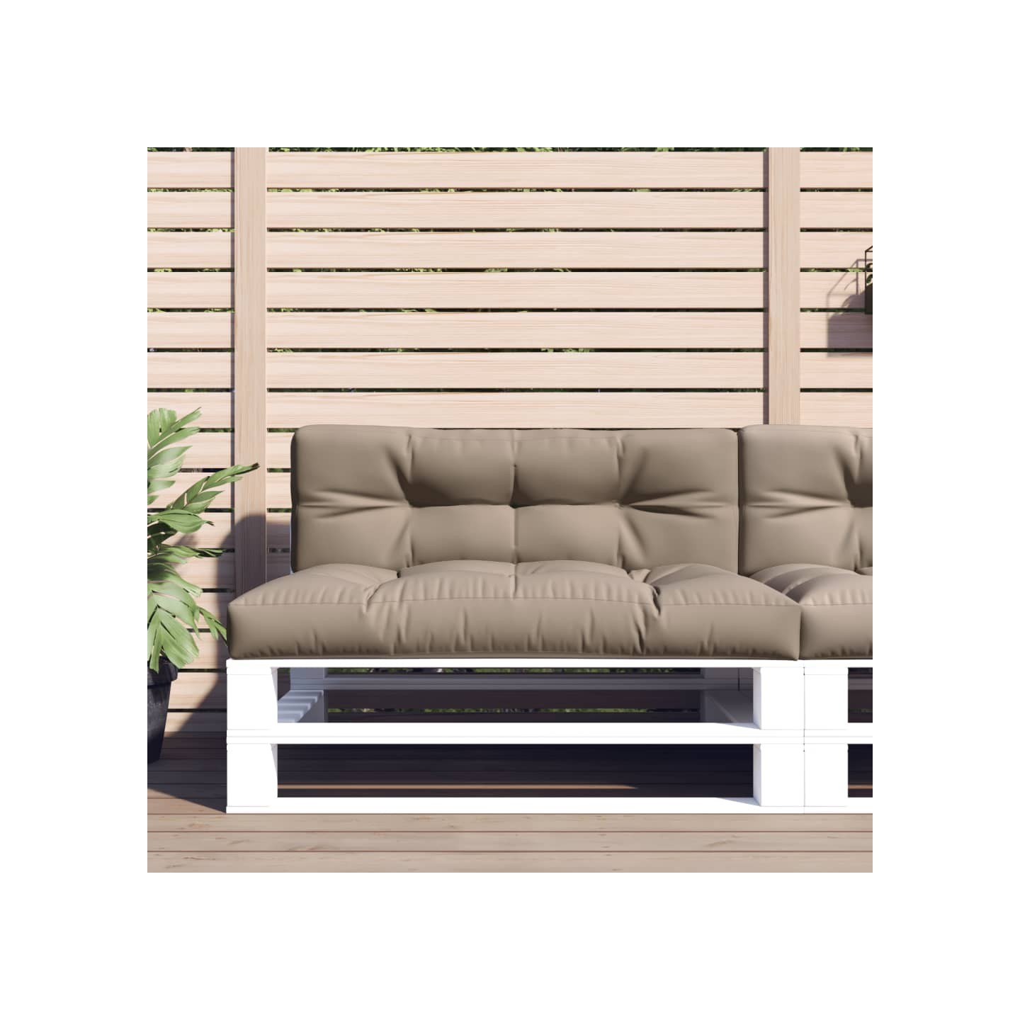 Coussins de palette lot de 2 taupe tissu