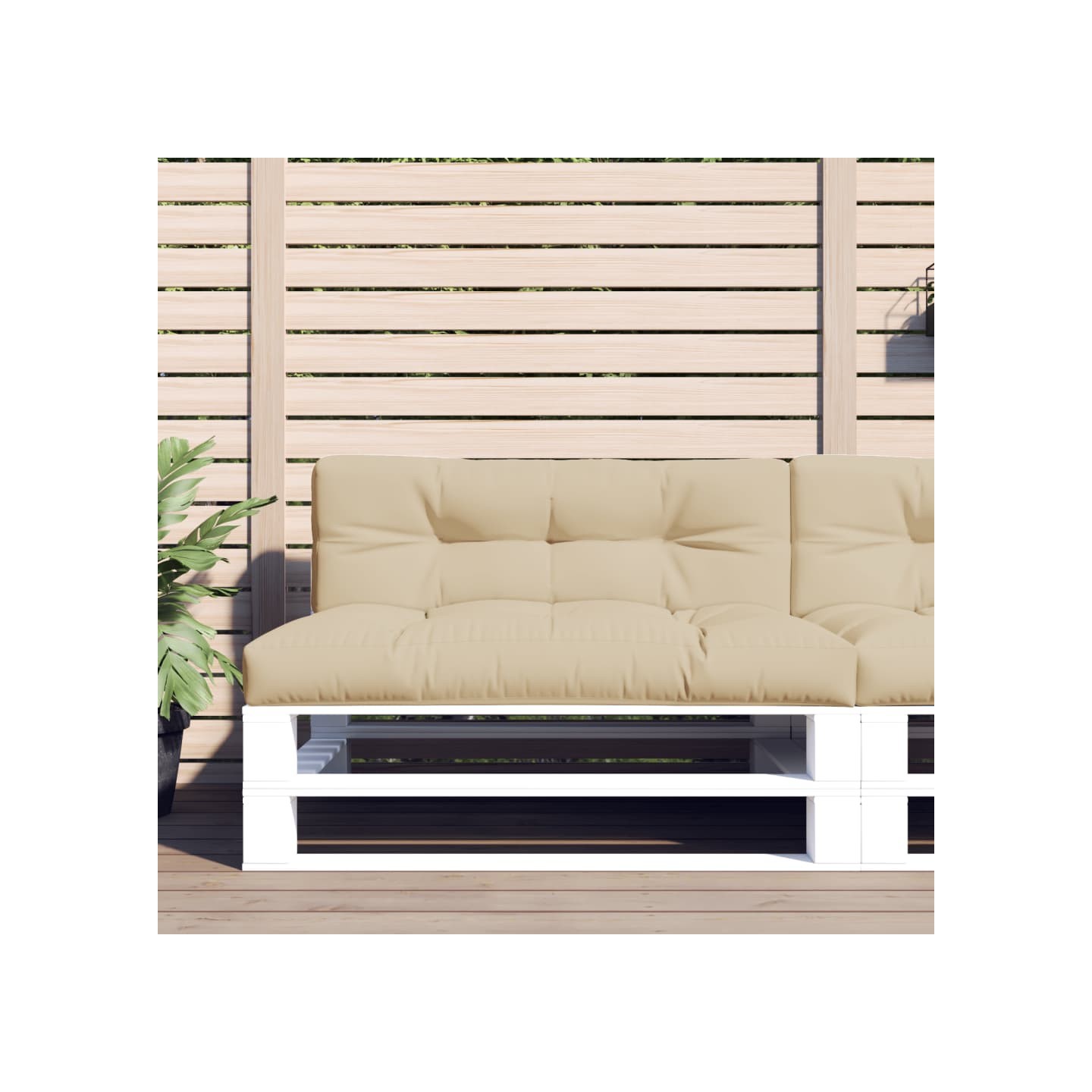Coussins de palette lot de 2 beige tissu