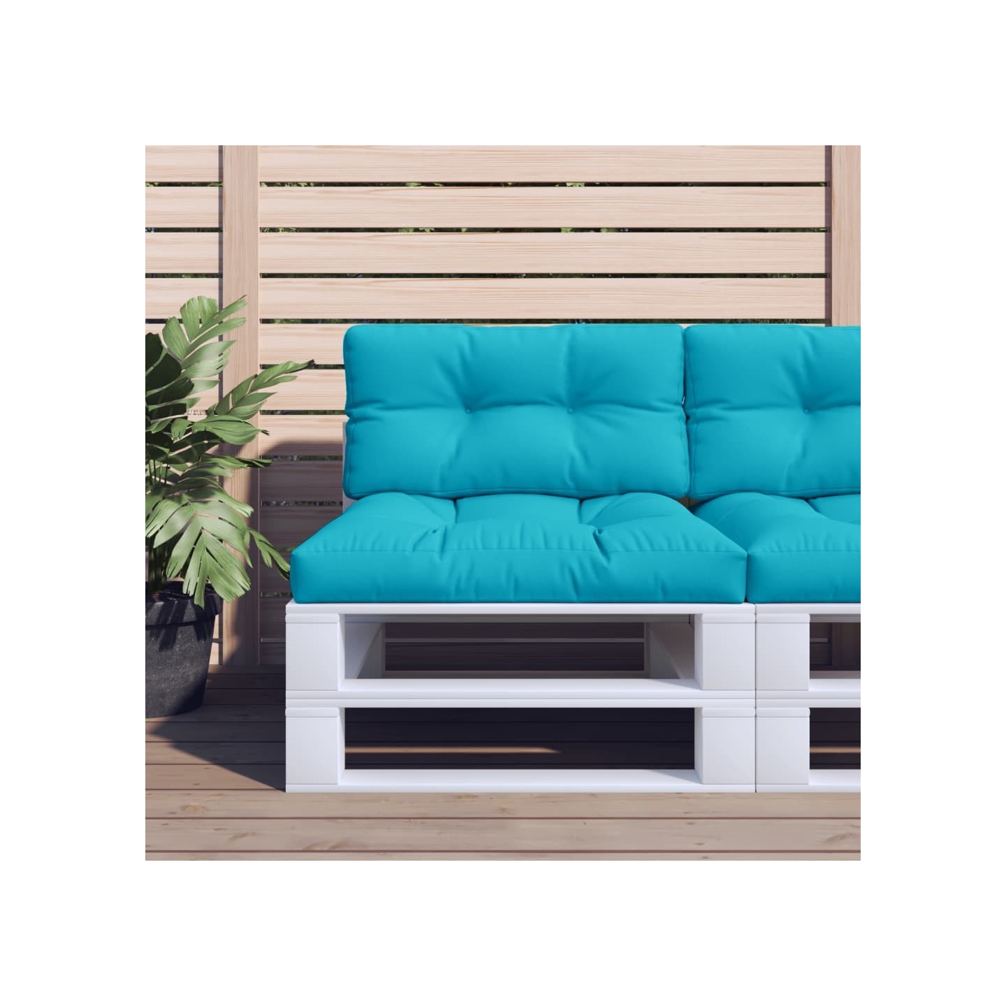 Coussins de palette lot de 2 turquoise tissu