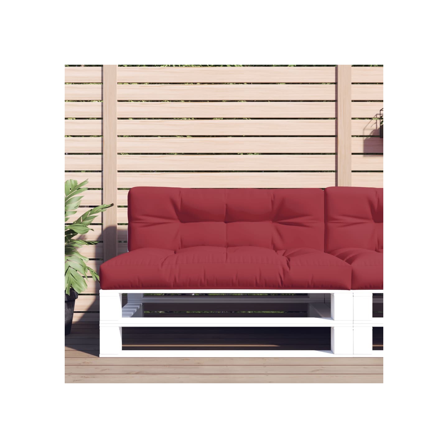 Coussins de palette lot de 2 rouge bordeaux tissu