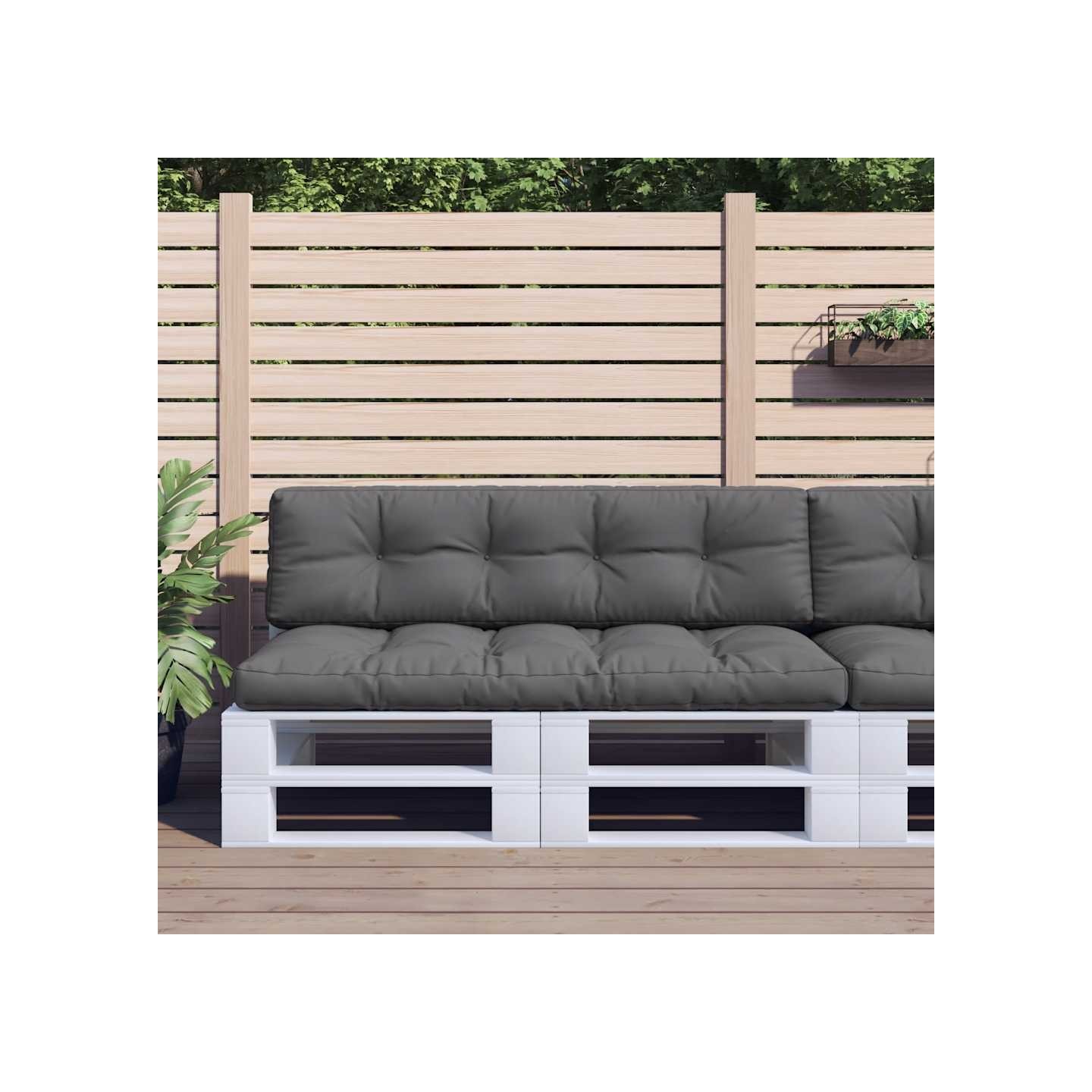 Coussins de palette lot de 2 anthracite tissu