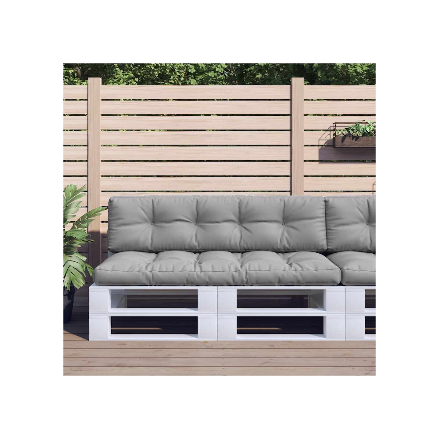 Coussins de palette lot de 2 gris tissu