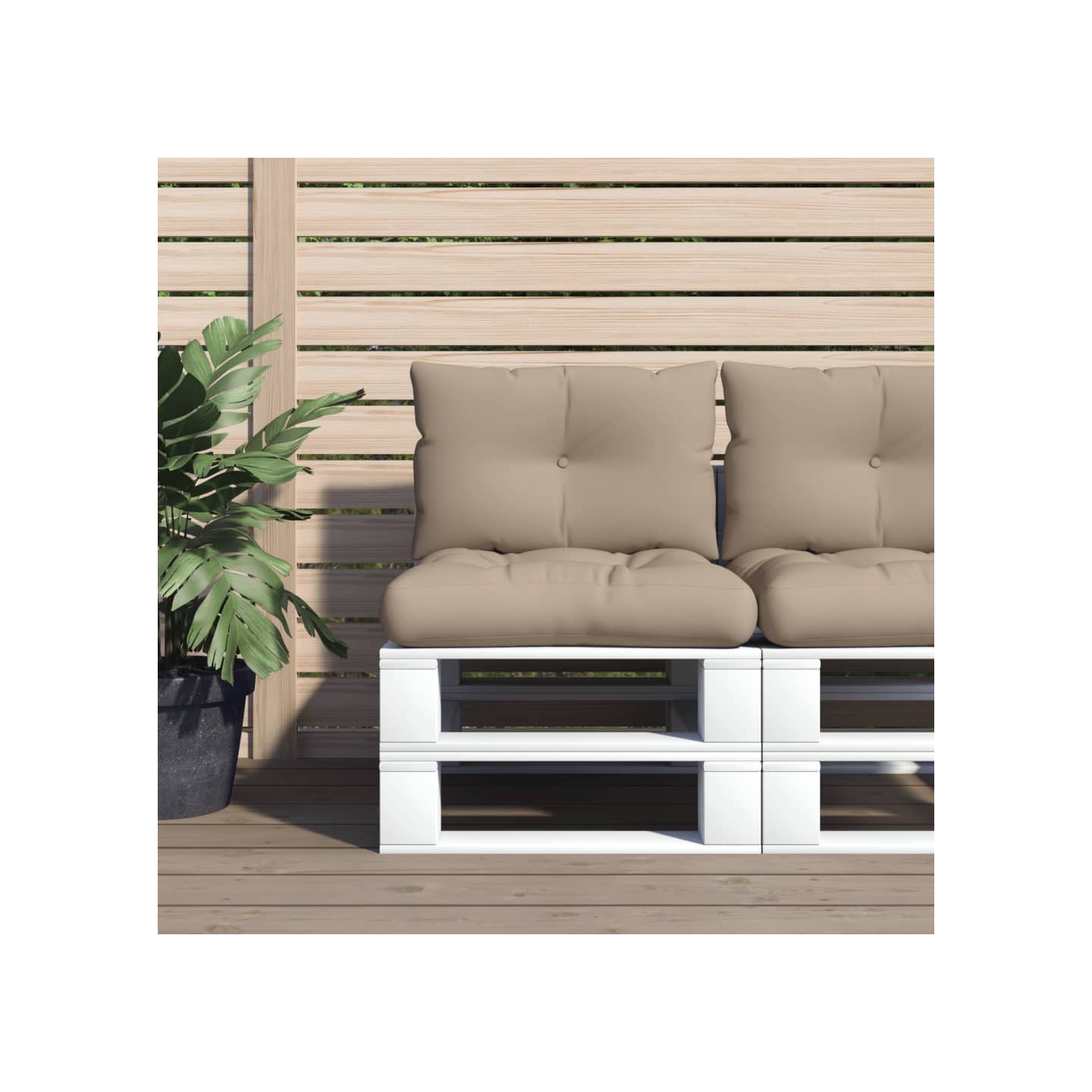 Coussins de palette lot de 2 taupe tissu