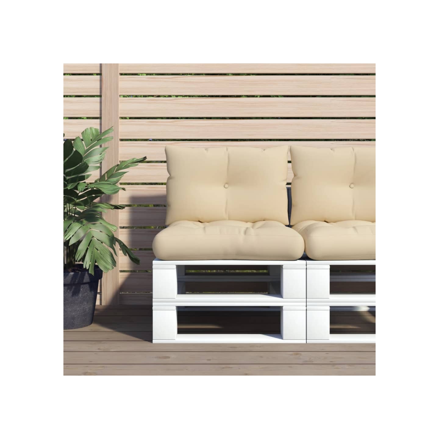 Coussins de palette lot de 2 beige tissu
