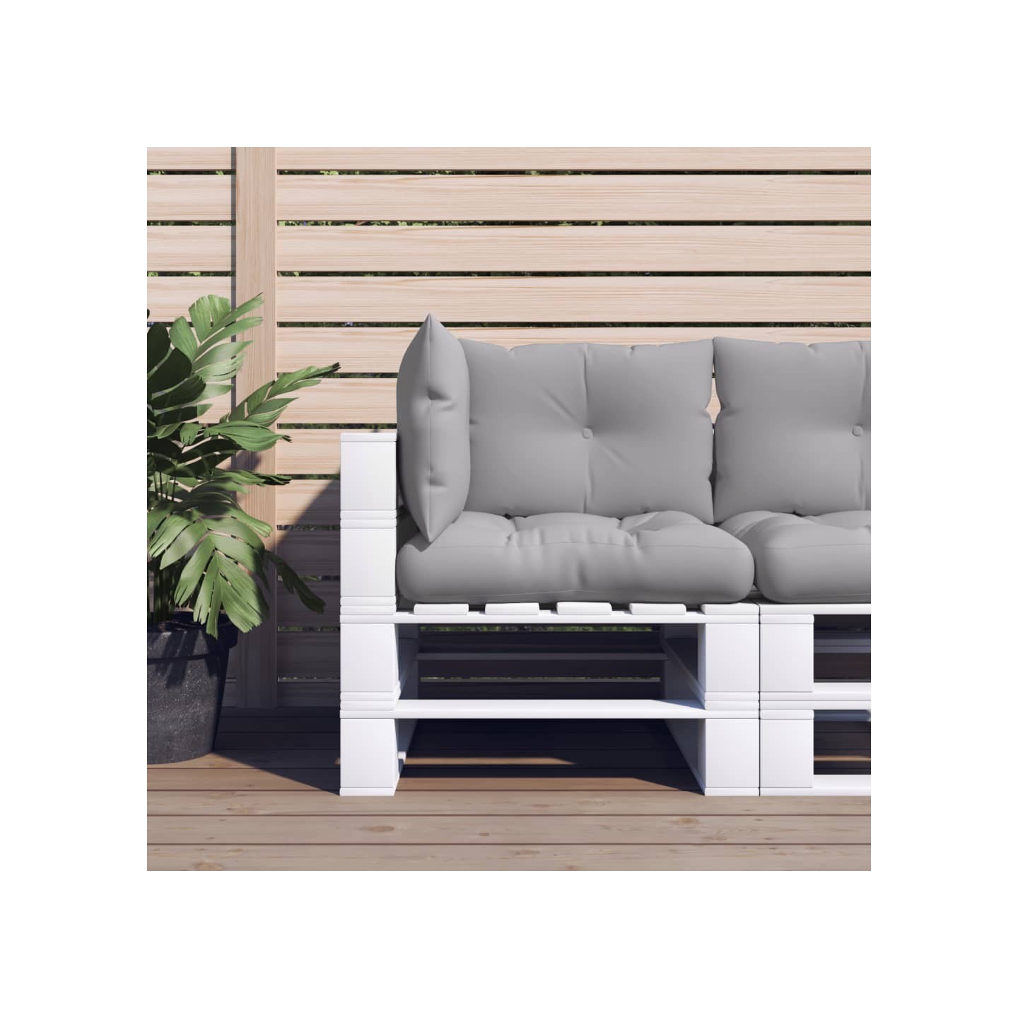 Coussins de palette lot de 3 gris tissu