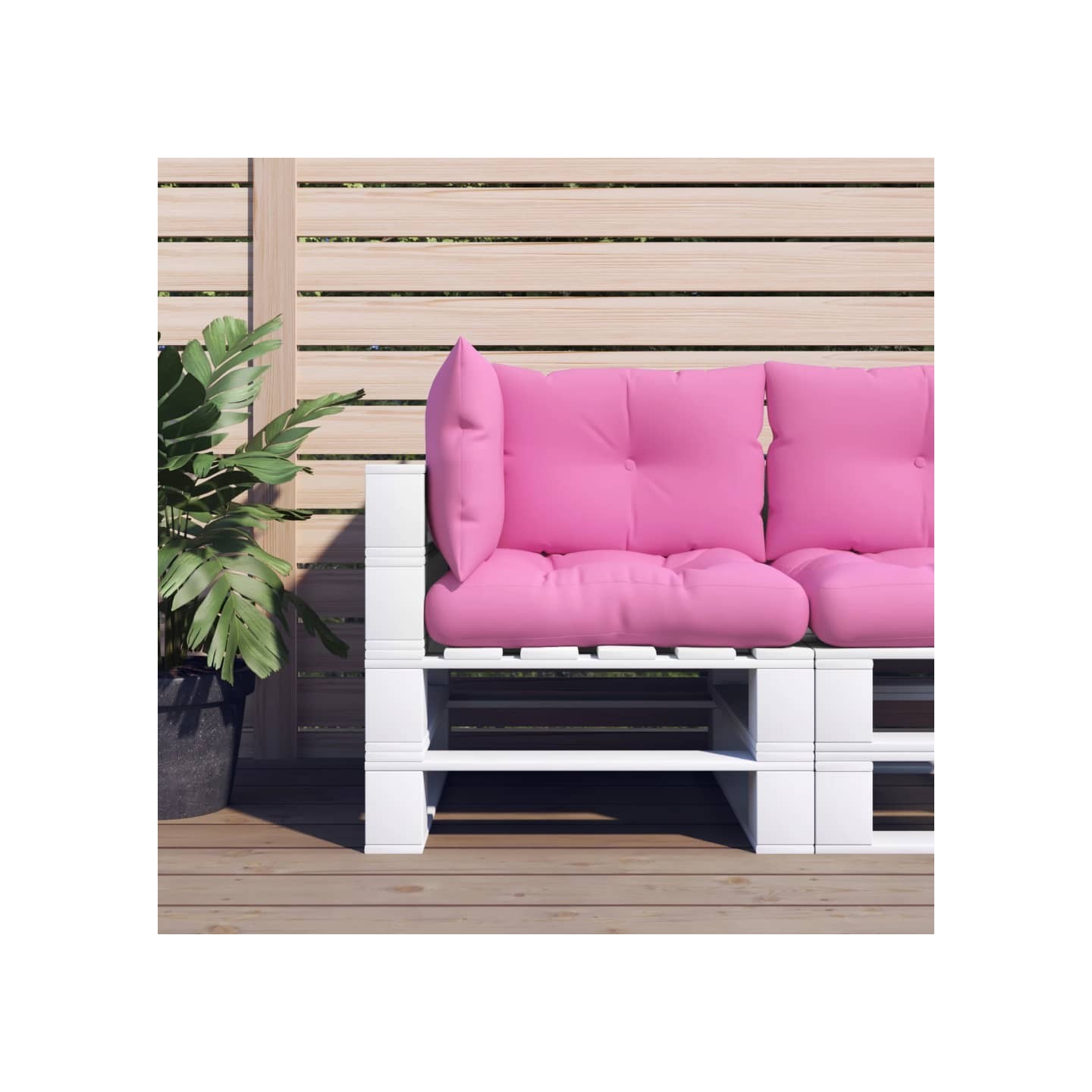 Coussins de palette lot de 3 rose tissu Oxford