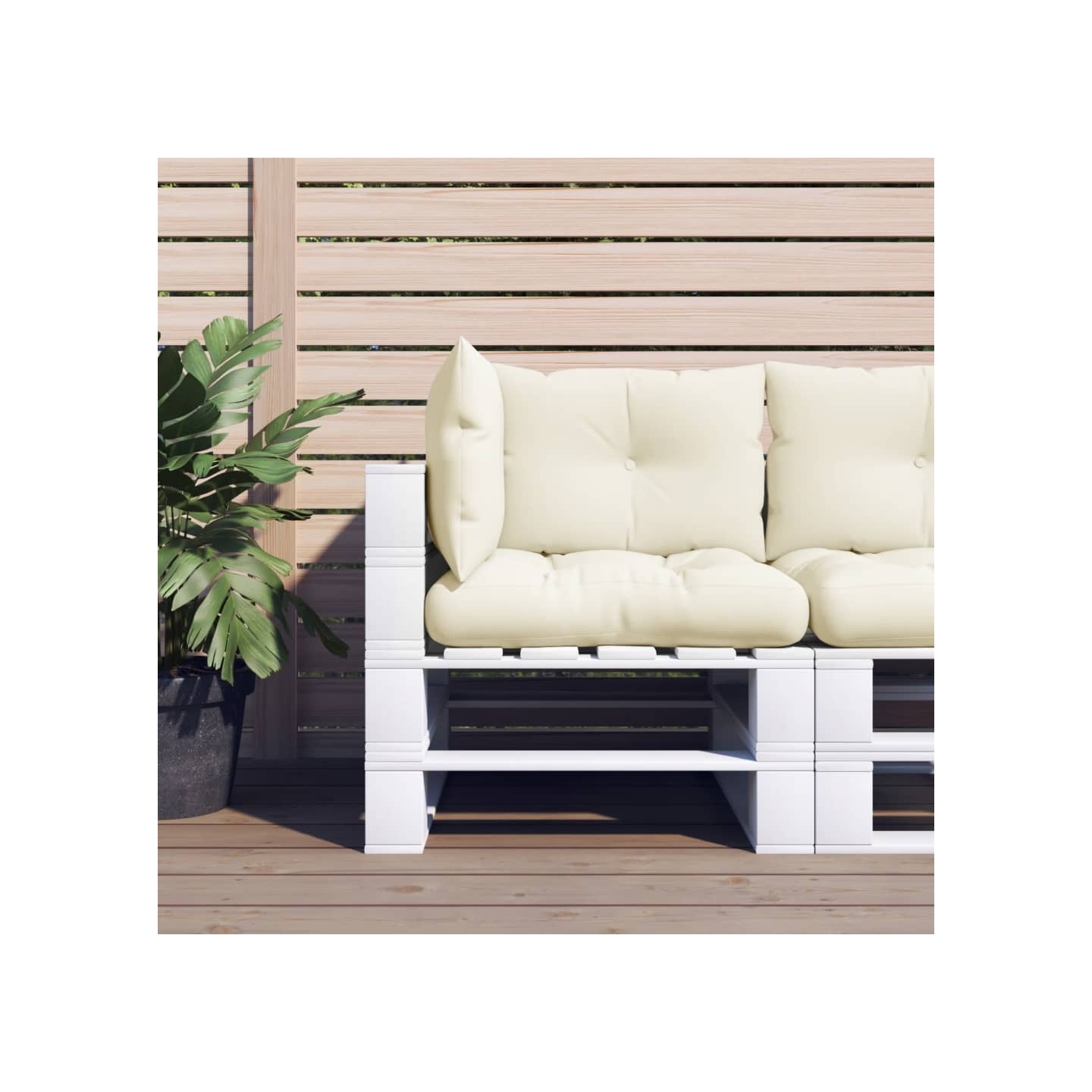 Coussins de palette lot de 3 crème tissu