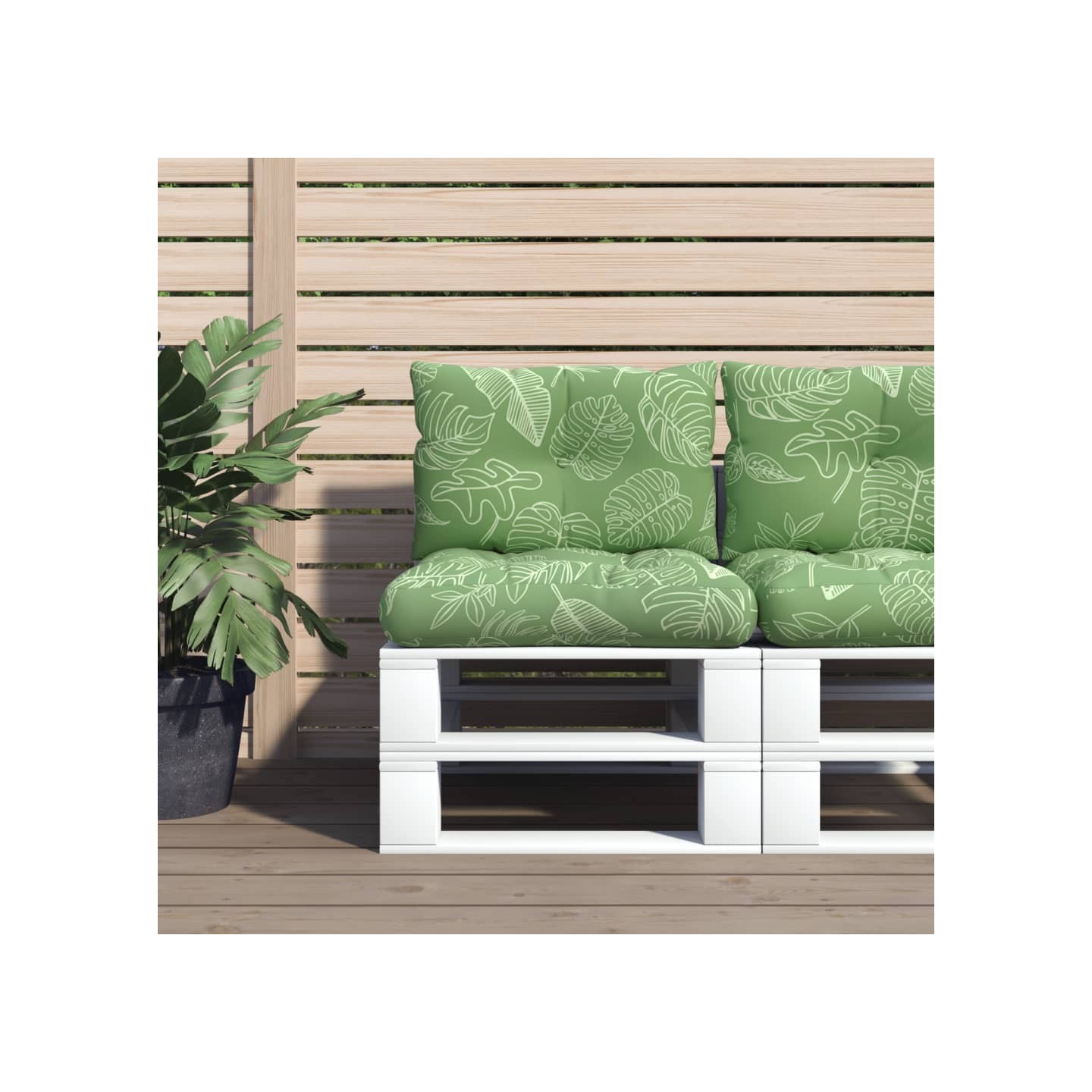 Coussins de palette lot de 2 motif de feuilles tissu Oxford