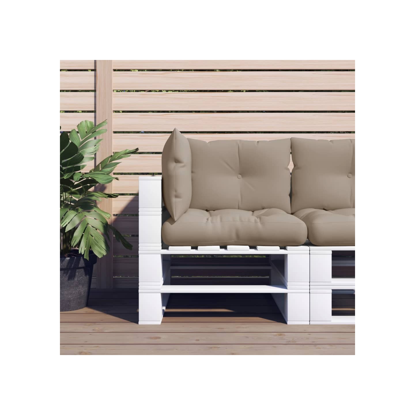 Coussins de palette lot de 3 taupe tissu