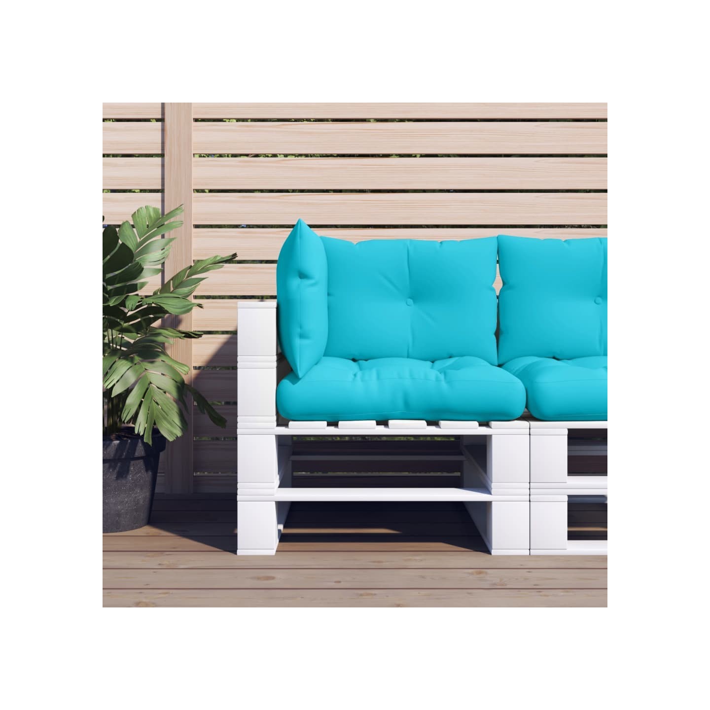 Coussins de palette lot de 3 turquoise tissu Oxford