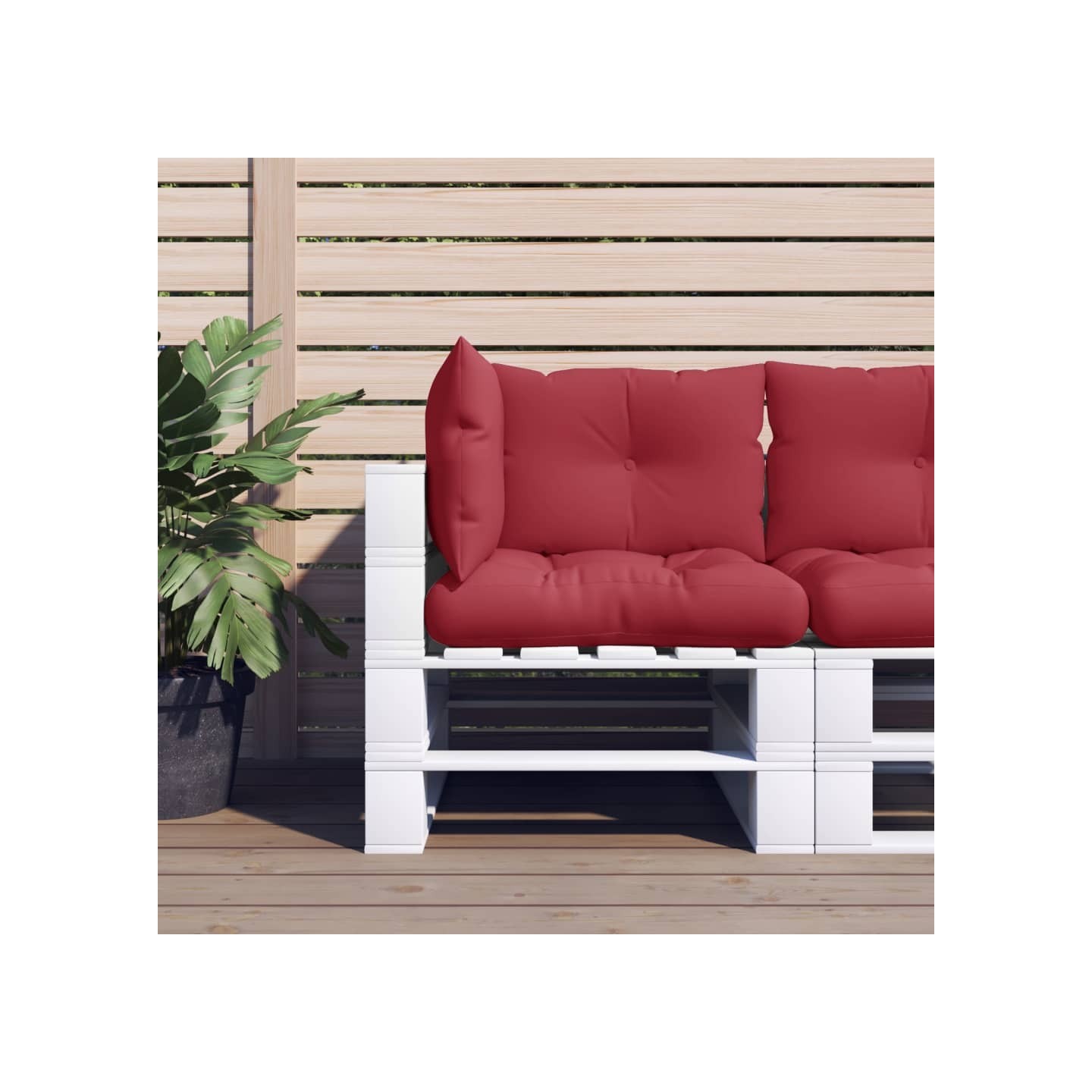 Coussins de palette lot de 3 rouge bordeaux tissu