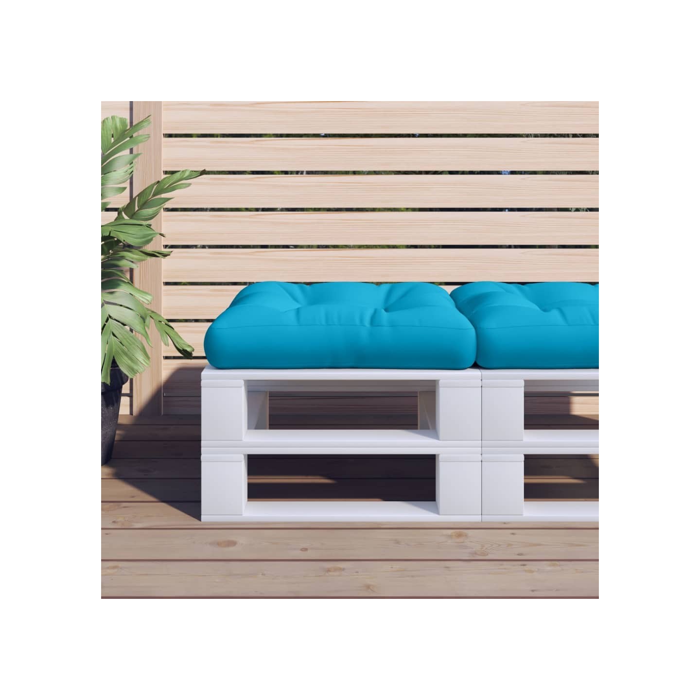 Coussin de palette bleu clair 58x58x10 cm tissu