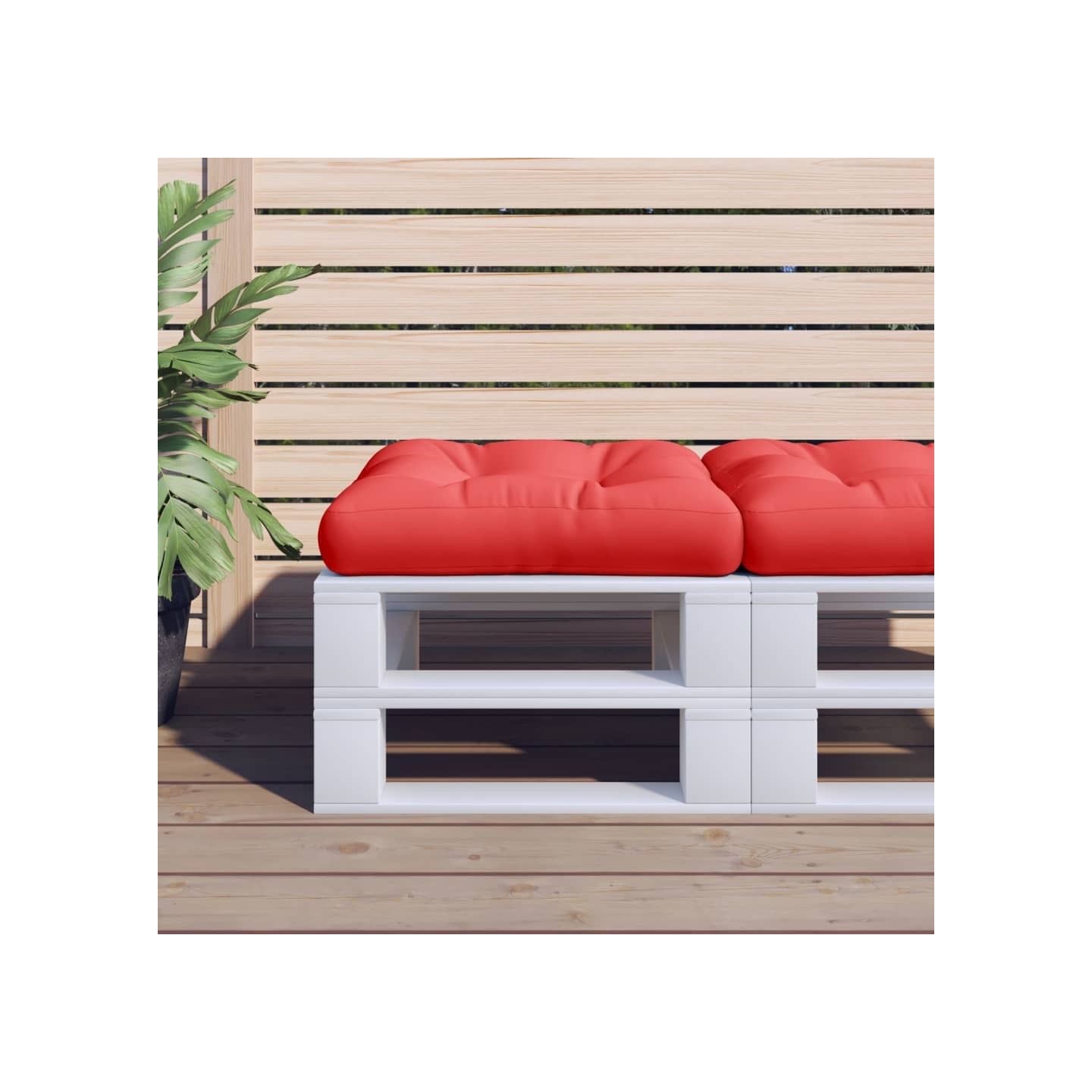 Coussin de palette rouge 58x58x10 cm tissu