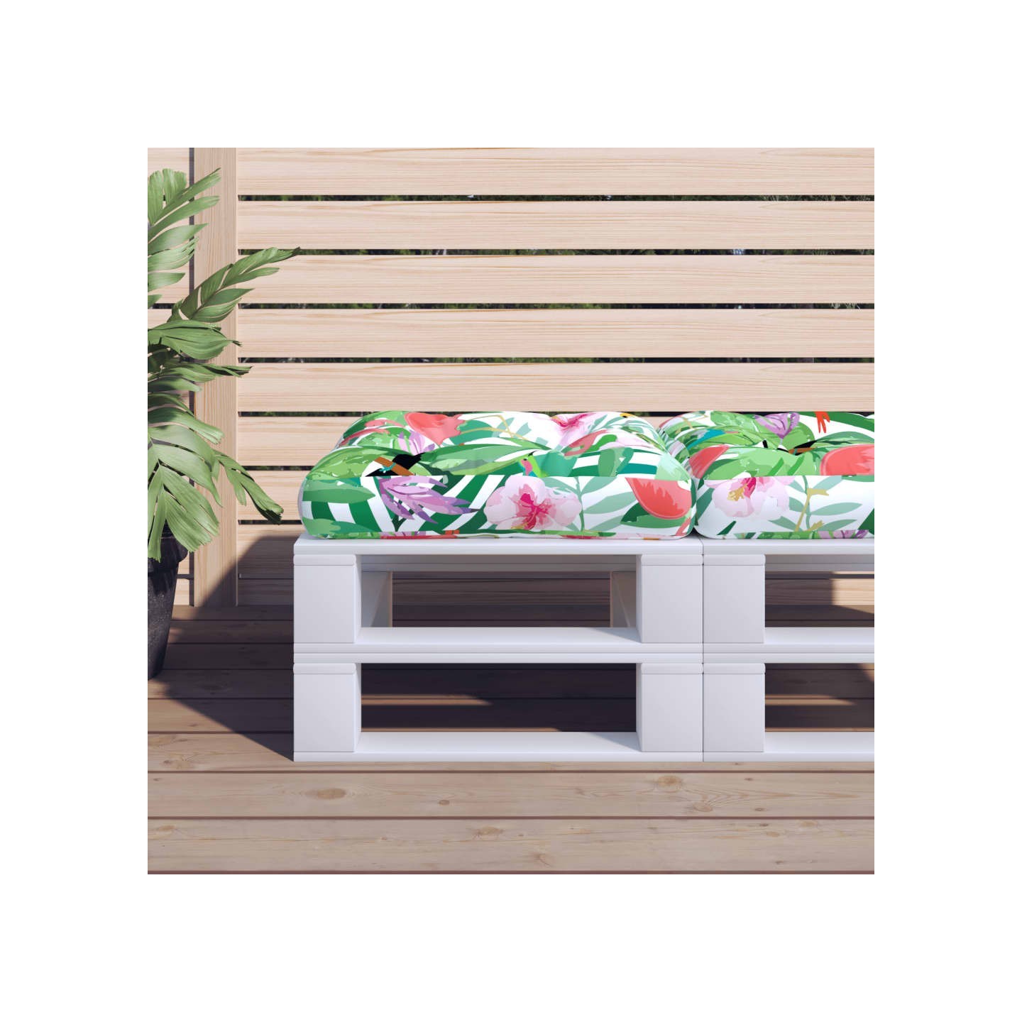 Coussin de palette multicolore 58x58x10 cm tissu Oxford