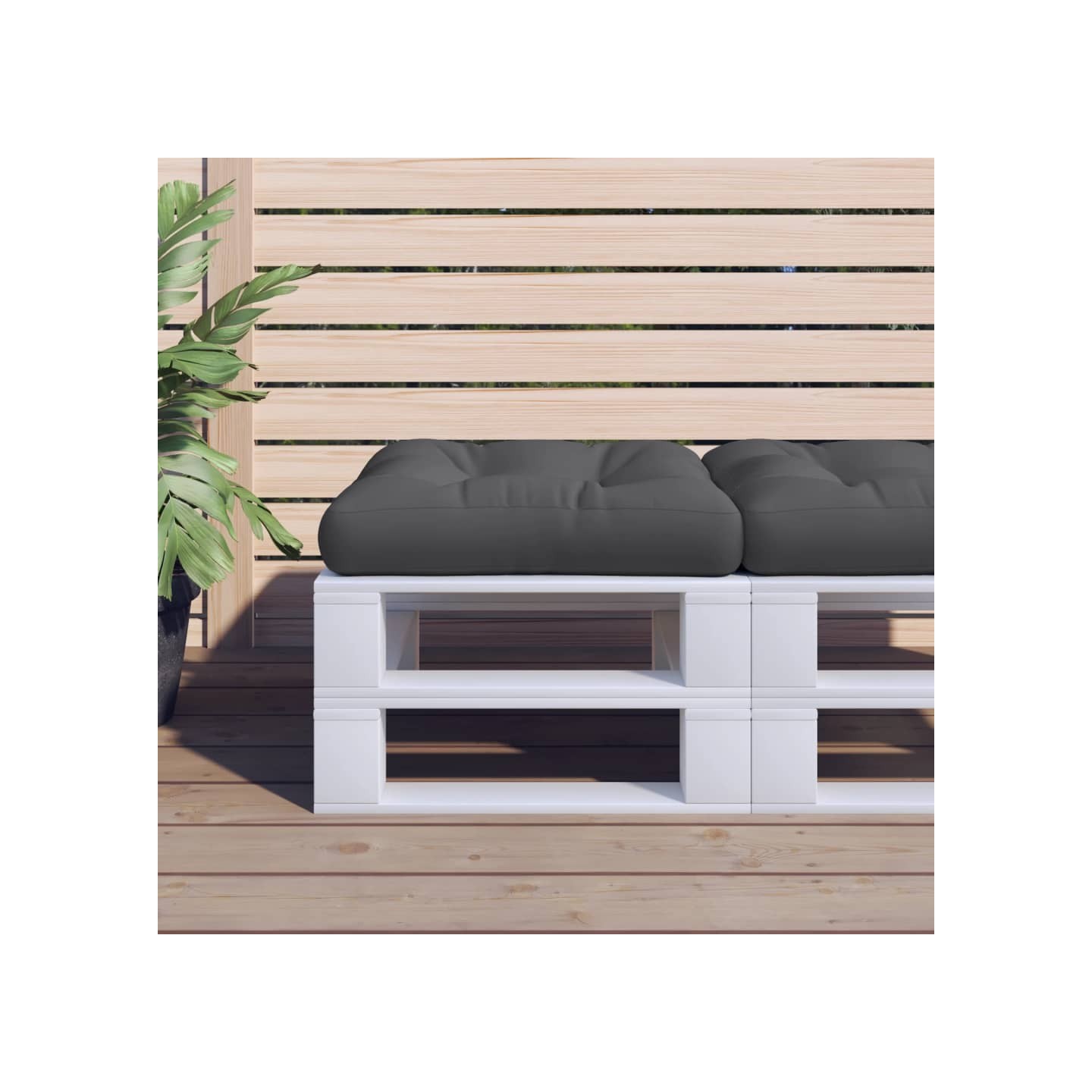 Coussin de palette noir 58x58x10 cm tissu