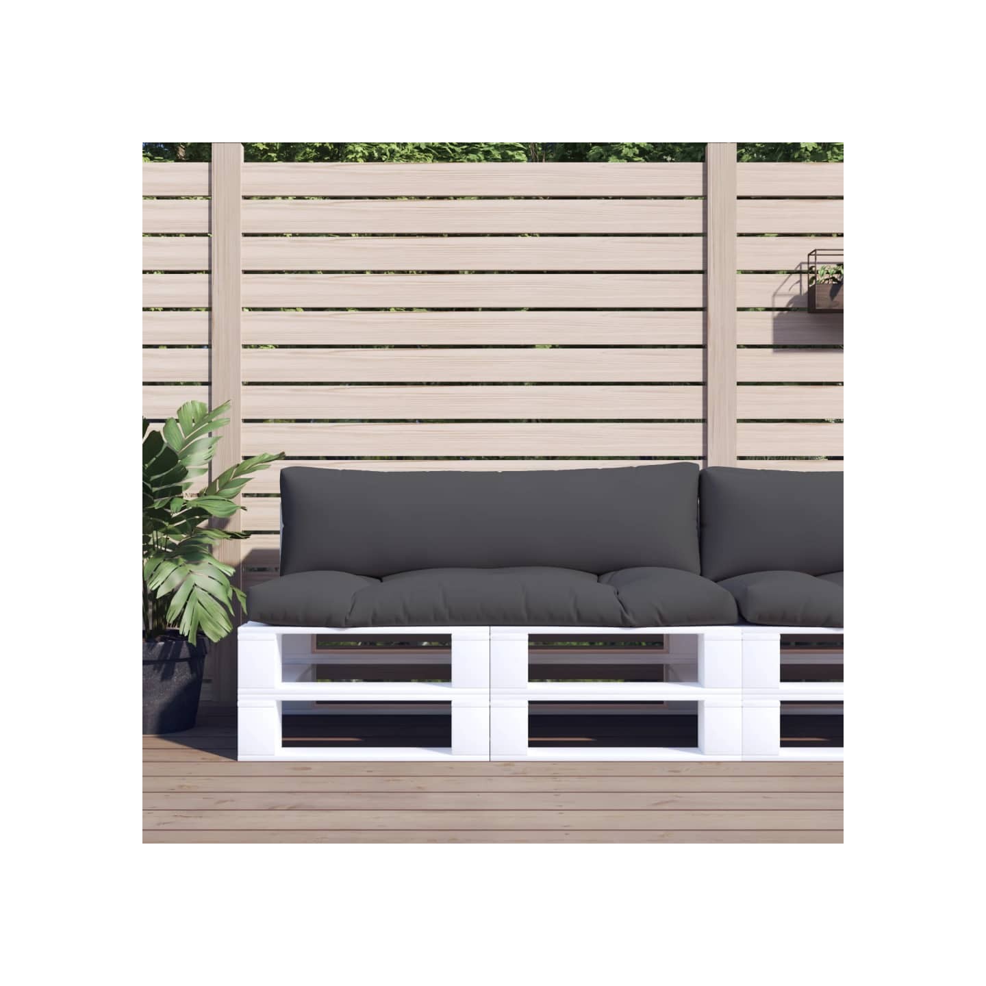 Coussins de palette lot de 2 anthracite tissu