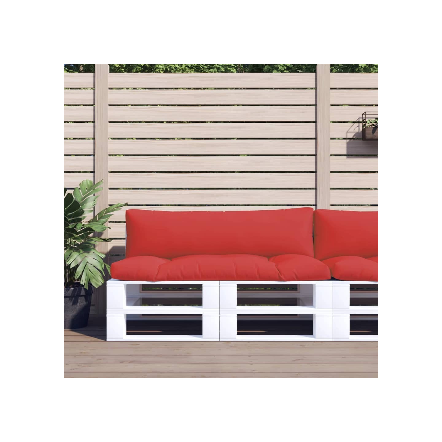 Coussins de palette lot de 2 rouge tissu