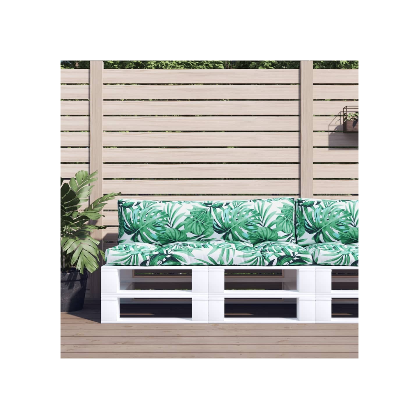 Coussins de palette lot de 2 motif de feuilles tissu