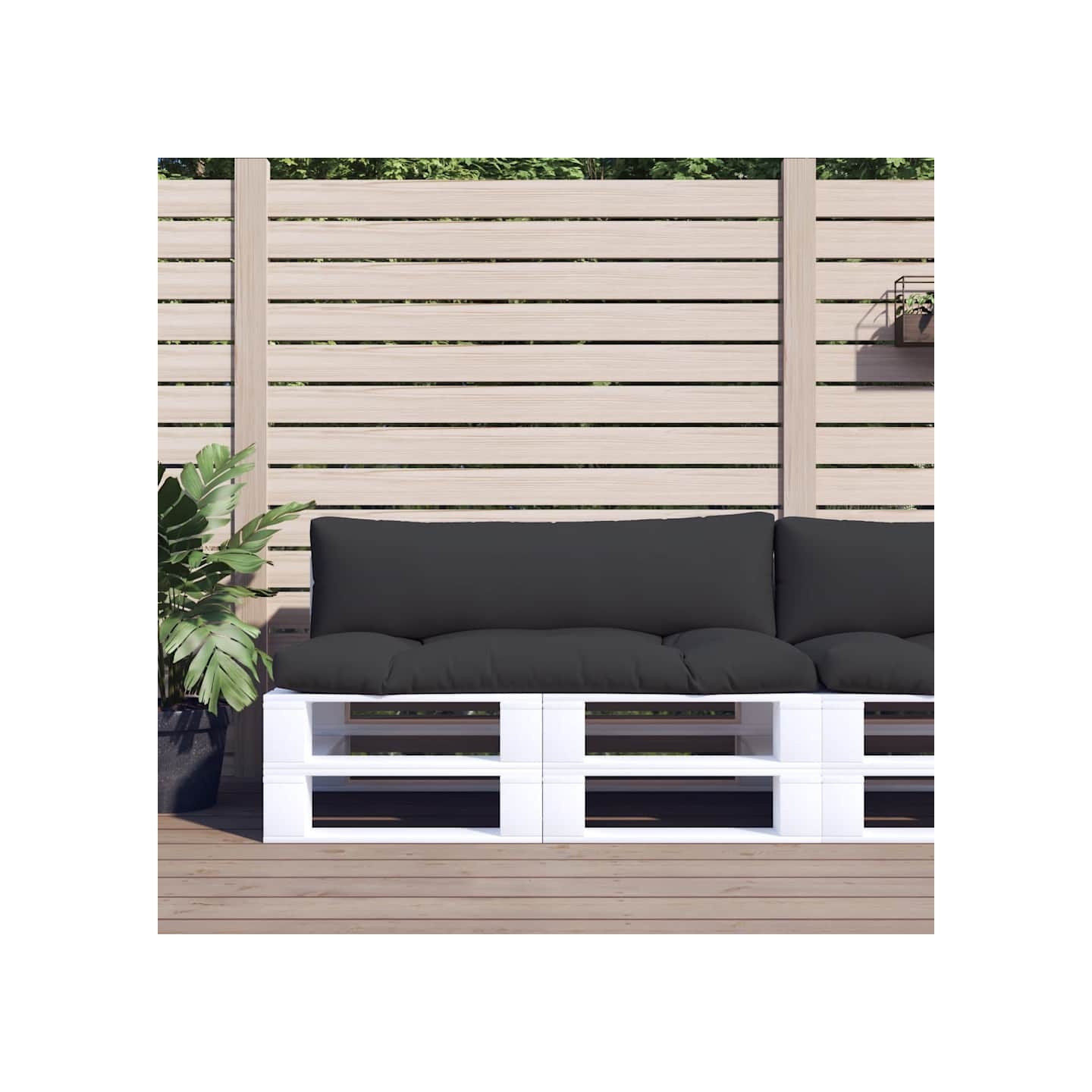 Coussins de palette lot de 2 noir tissu