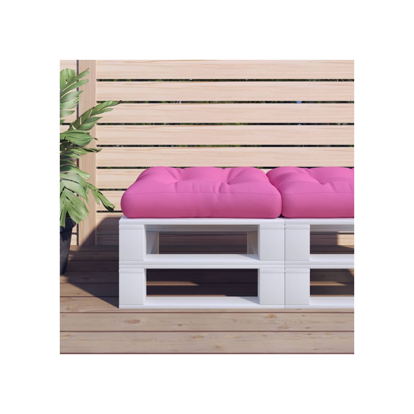 Coussin de palette rose 58x58x10 cm tissu oxford