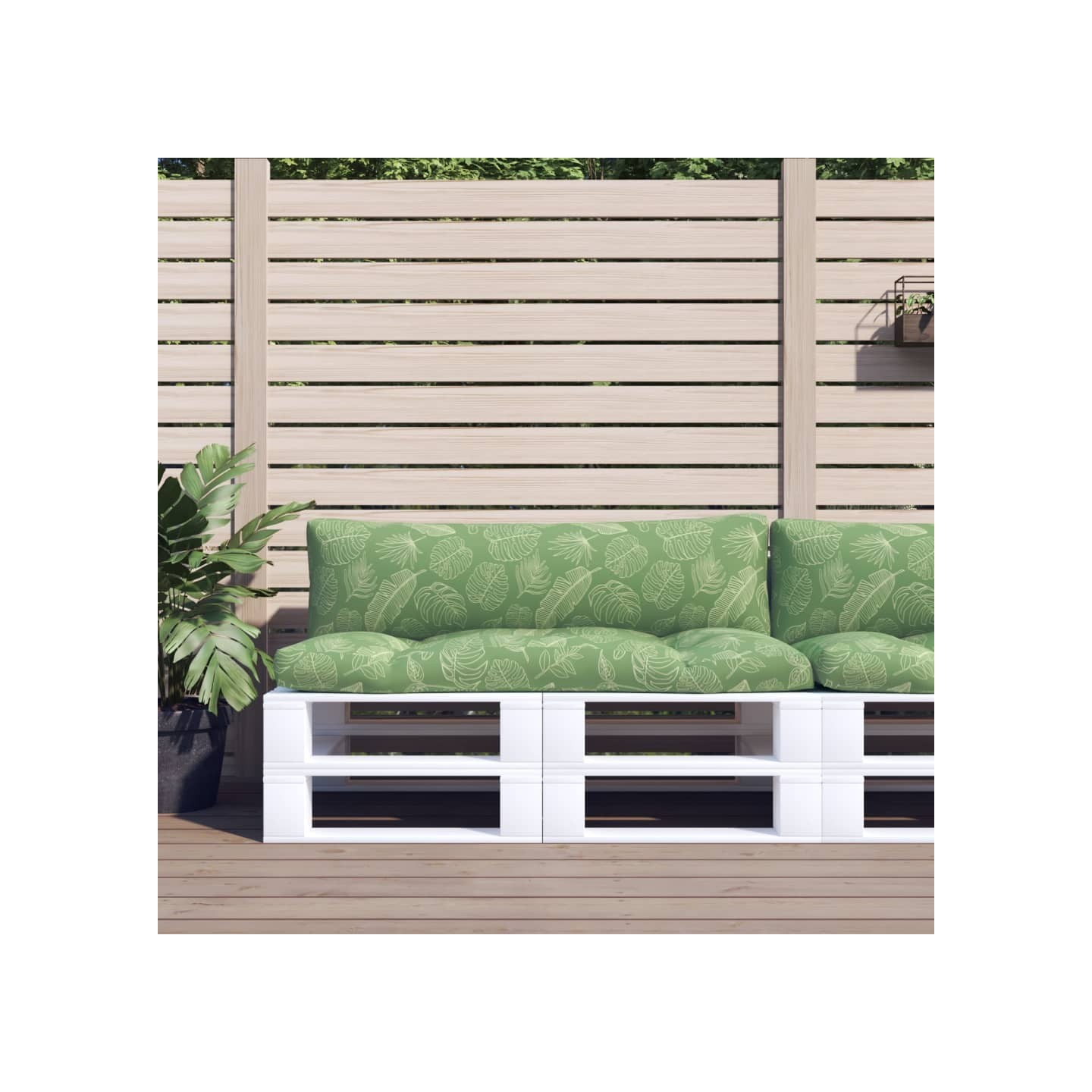 Coussins de palette lot de 2 motif de feuilles tissu Oxford