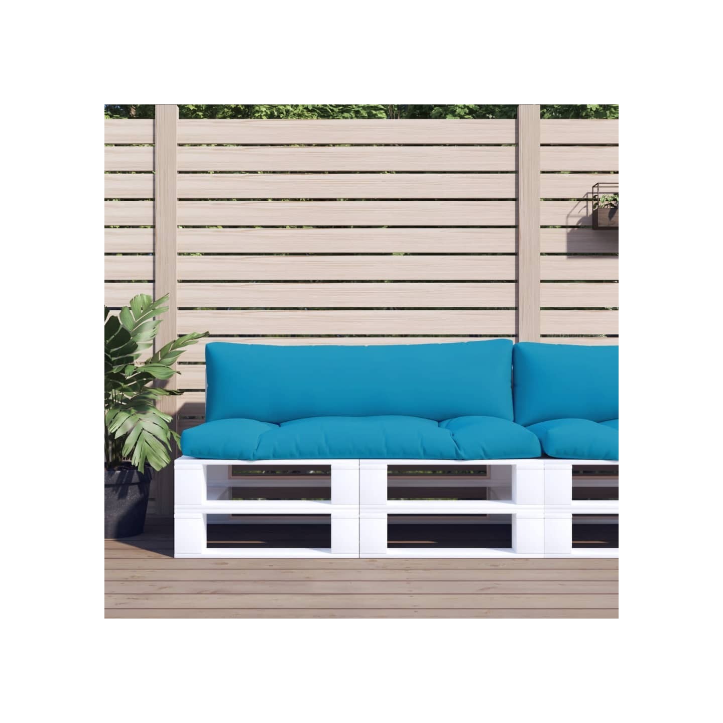 Coussins de palette lot de 2 bleu clair tissu