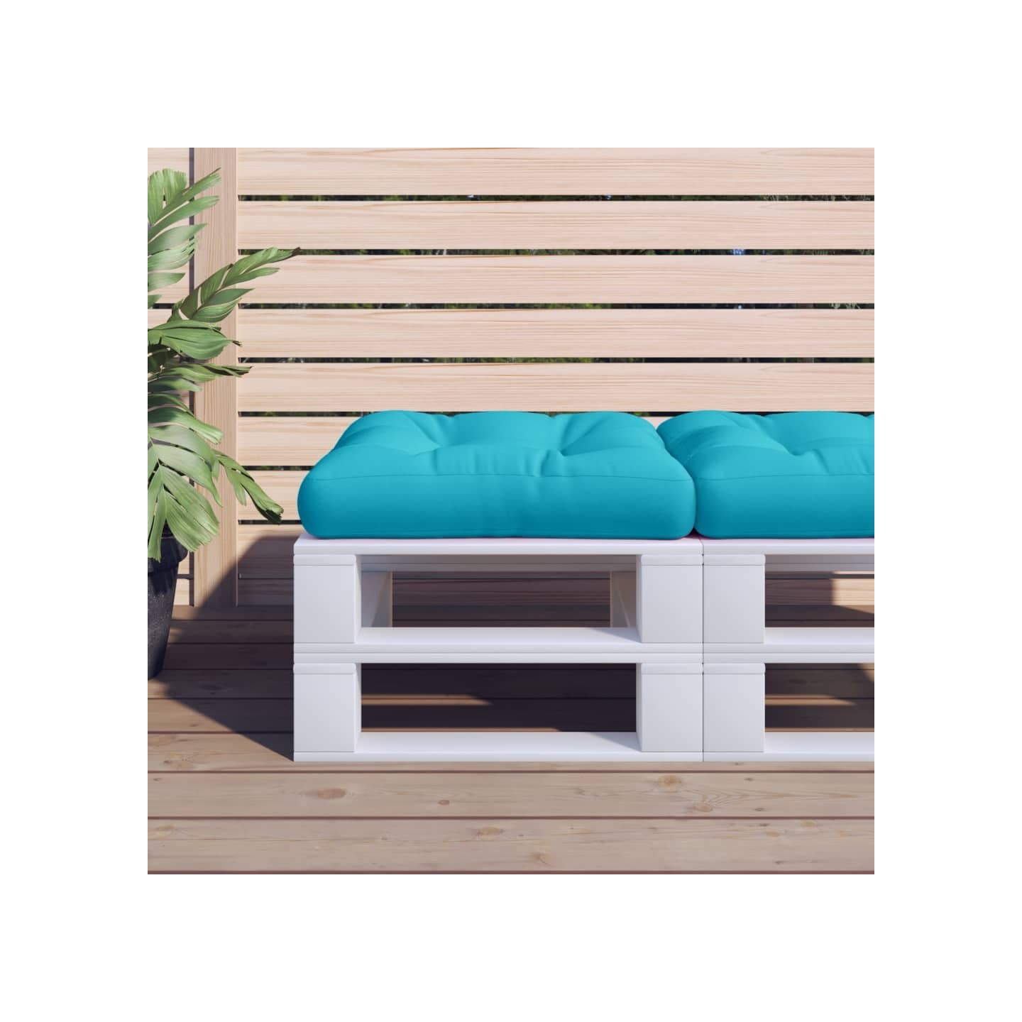 Coussin de palette turquoise 58x58x10 cm tissu oxford