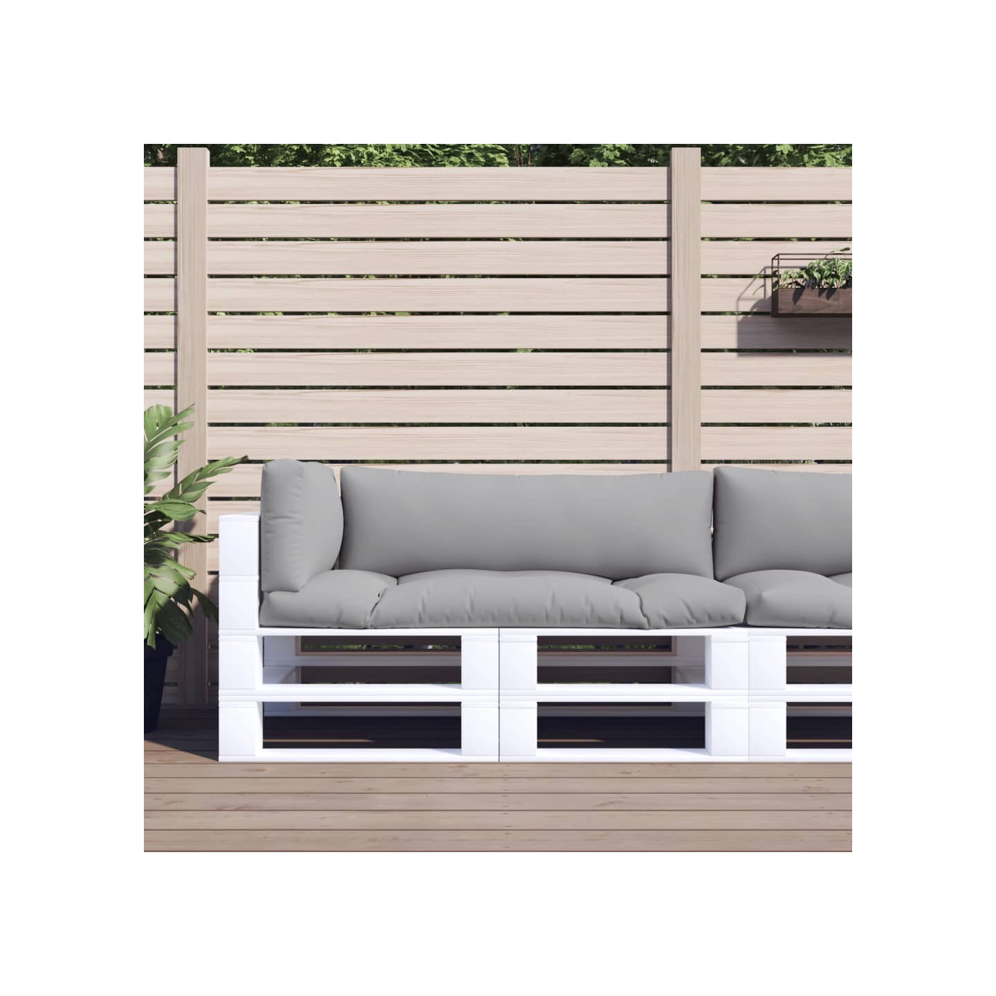 Coussins de palette lot de 3 gris tissu